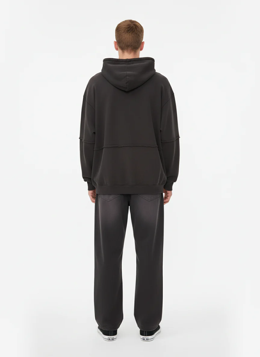 Original Washed & Ripped Skull Cardigan Cotton Hoodie Set