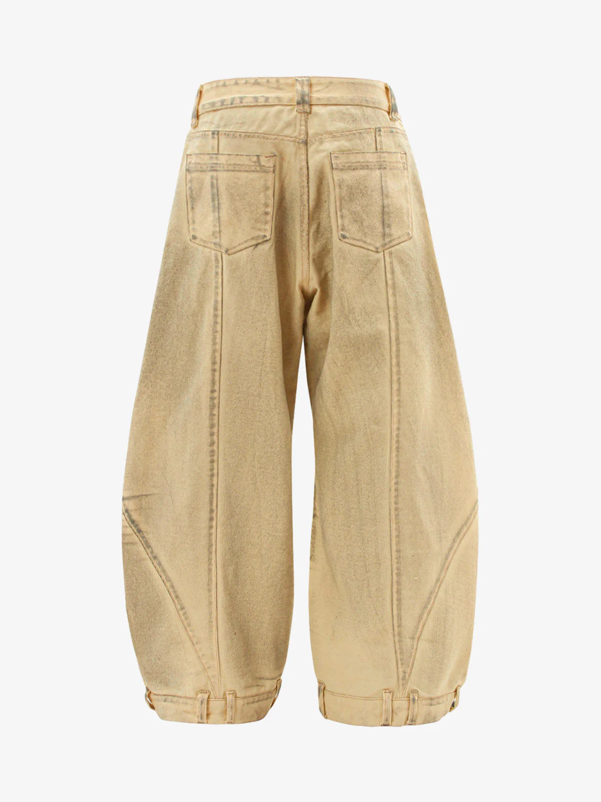 Washed Distressed Detachable Scarf Barrel Jeans - 2550