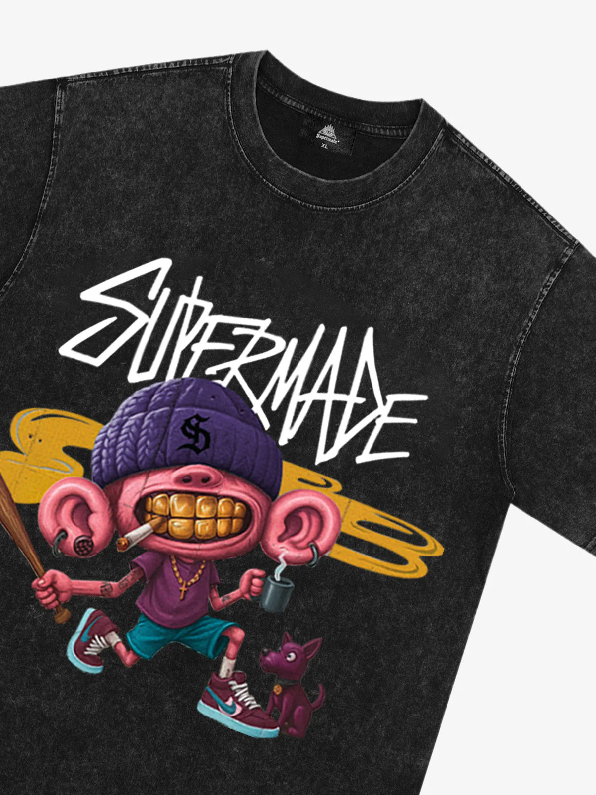 Thesupermade Cartoon Graffiti Trendy Weird Kid T-Shirt