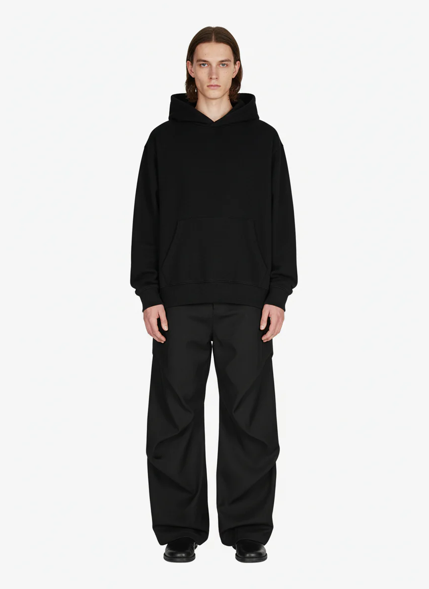 Woven Retro Cleanfit Pleated Drape Pants