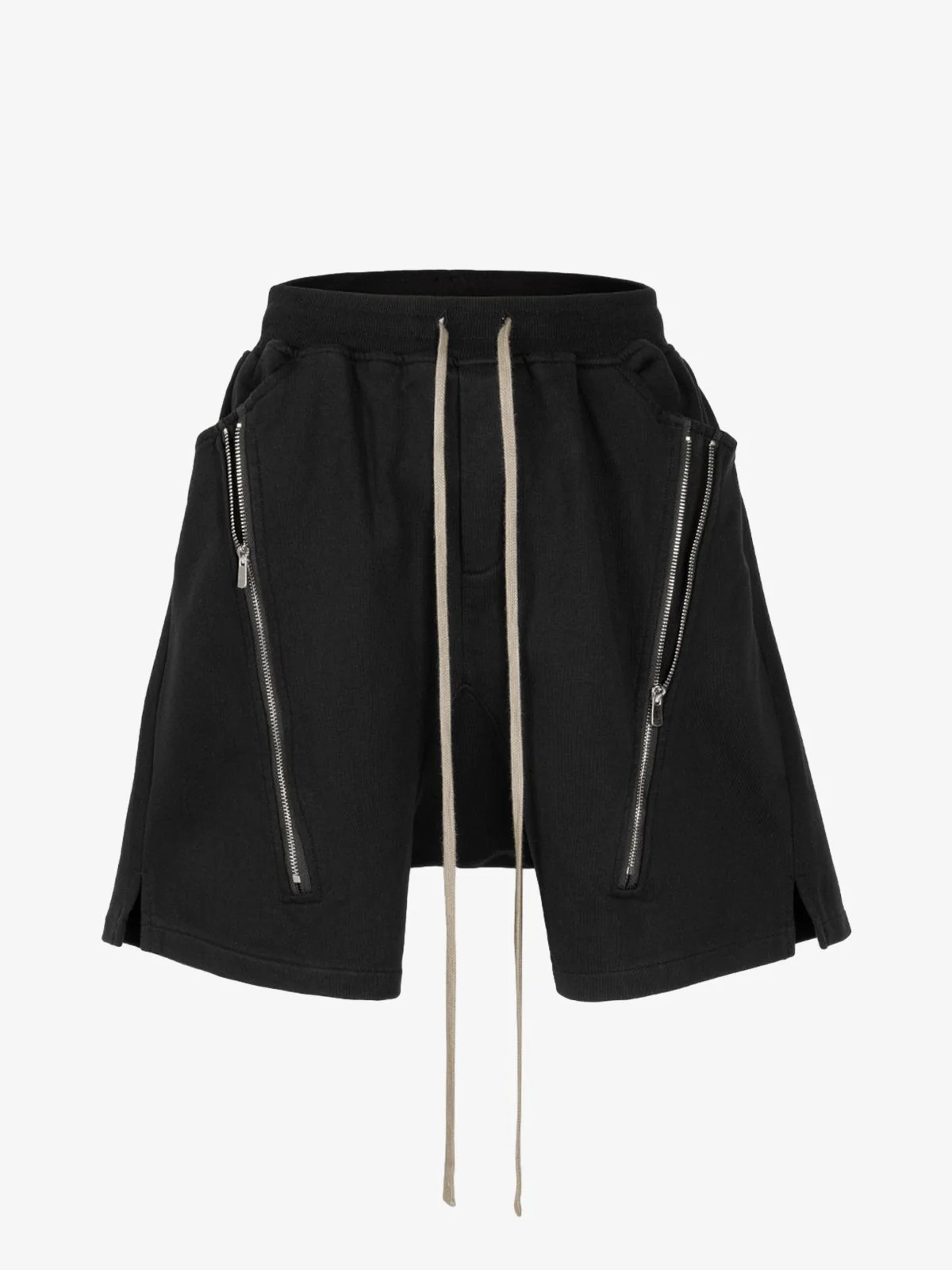 Retro Functional Zipper Slit Jort