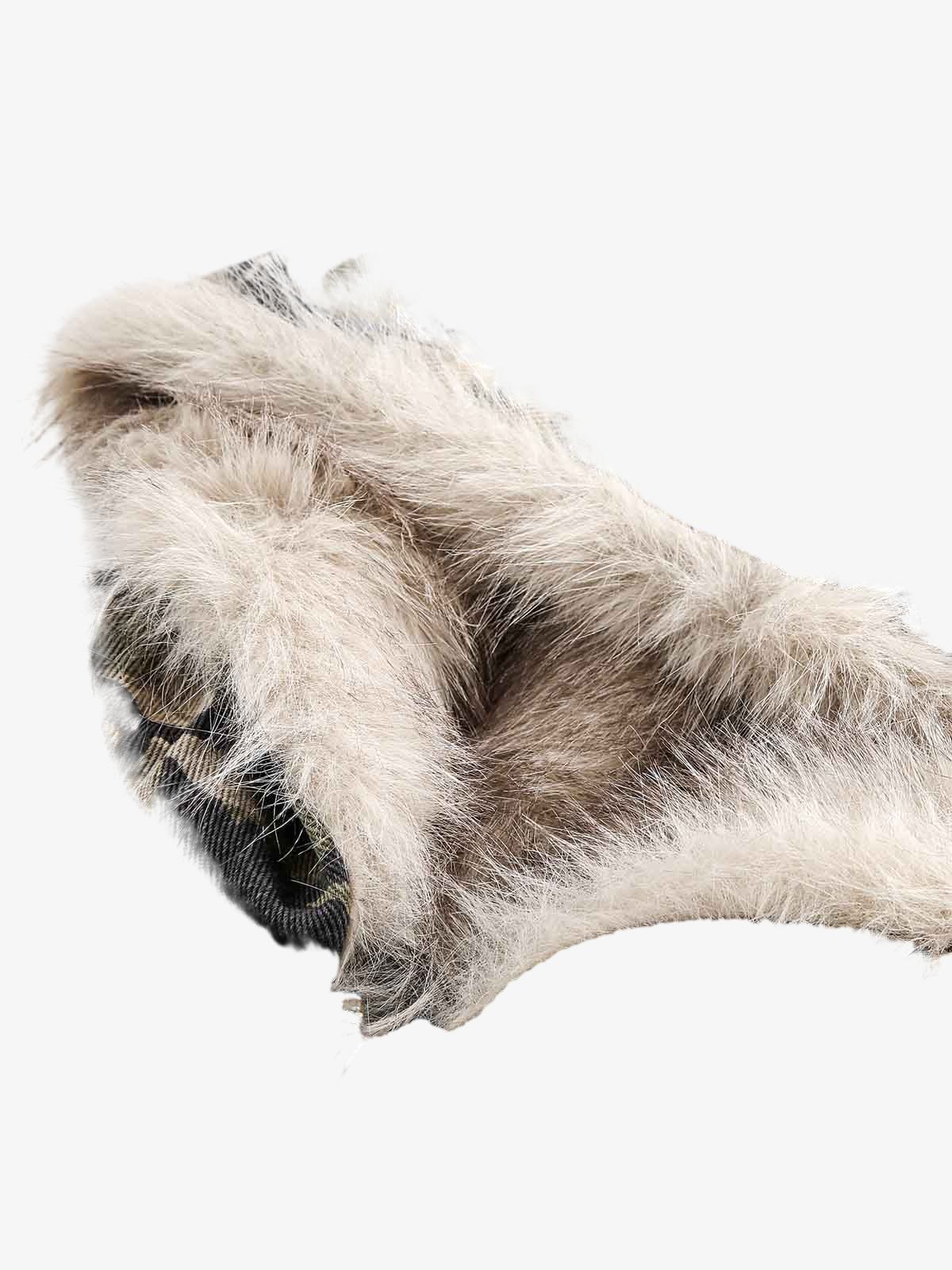 Thesupermade Camouflage Fur Hooded Jacket - 2353