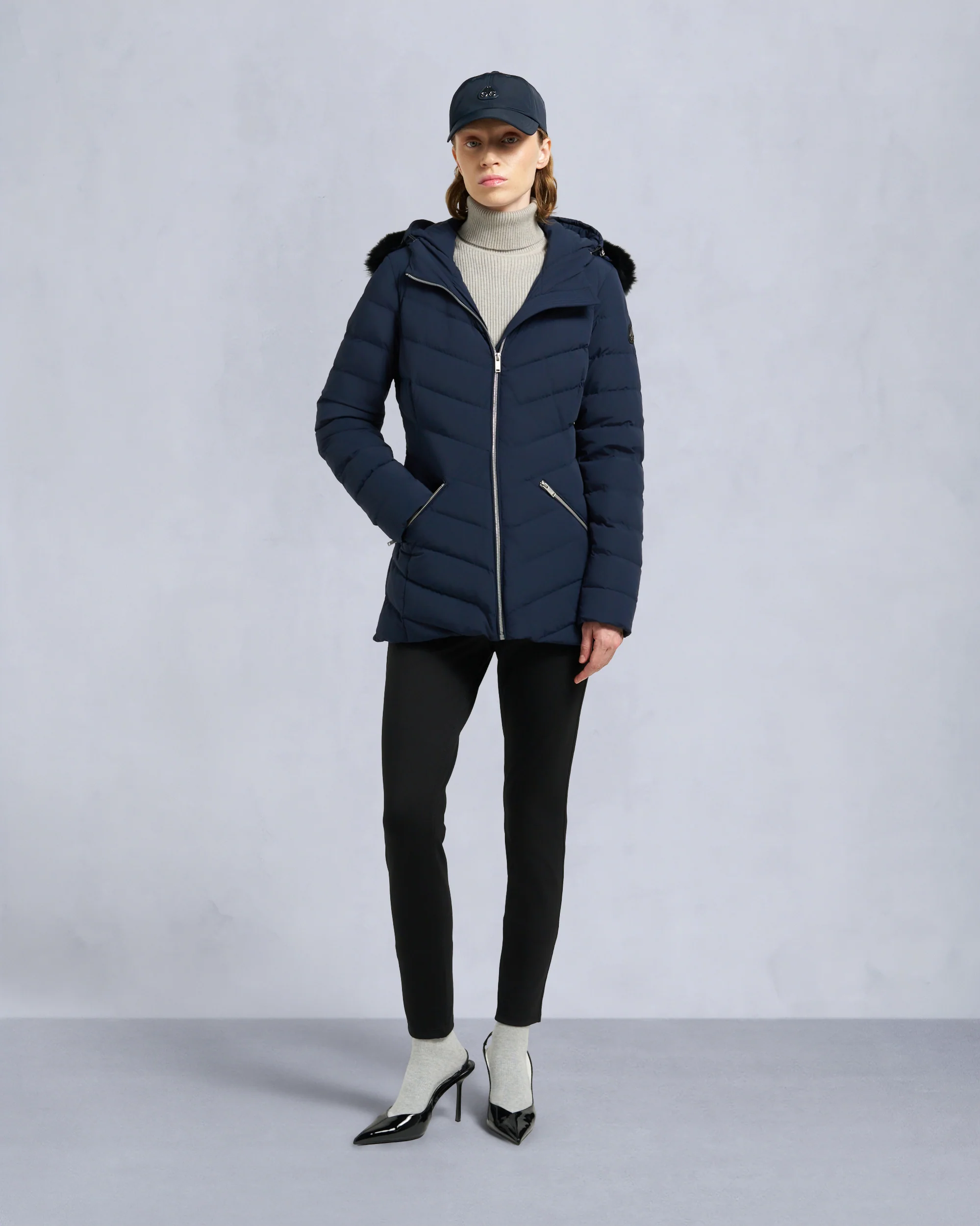 ROSELAWN SHEARLING TRIM JACKET