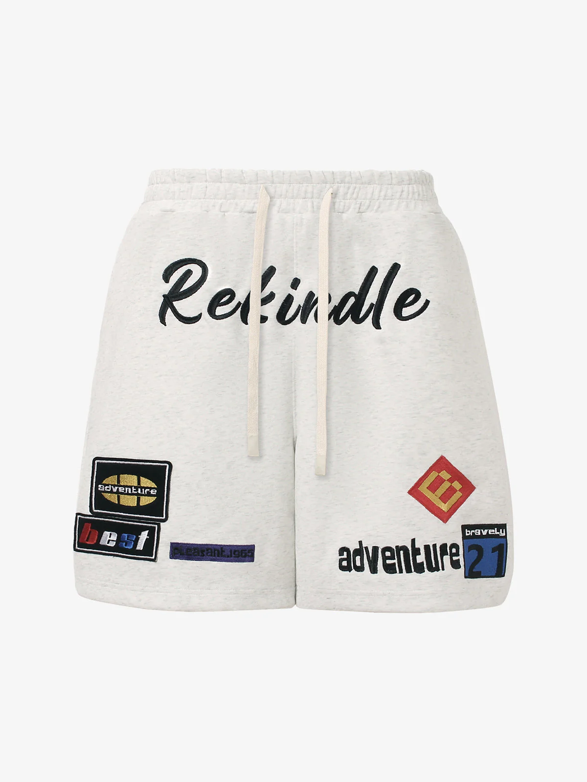 Retro Street Embroidered Drawstring Shorts