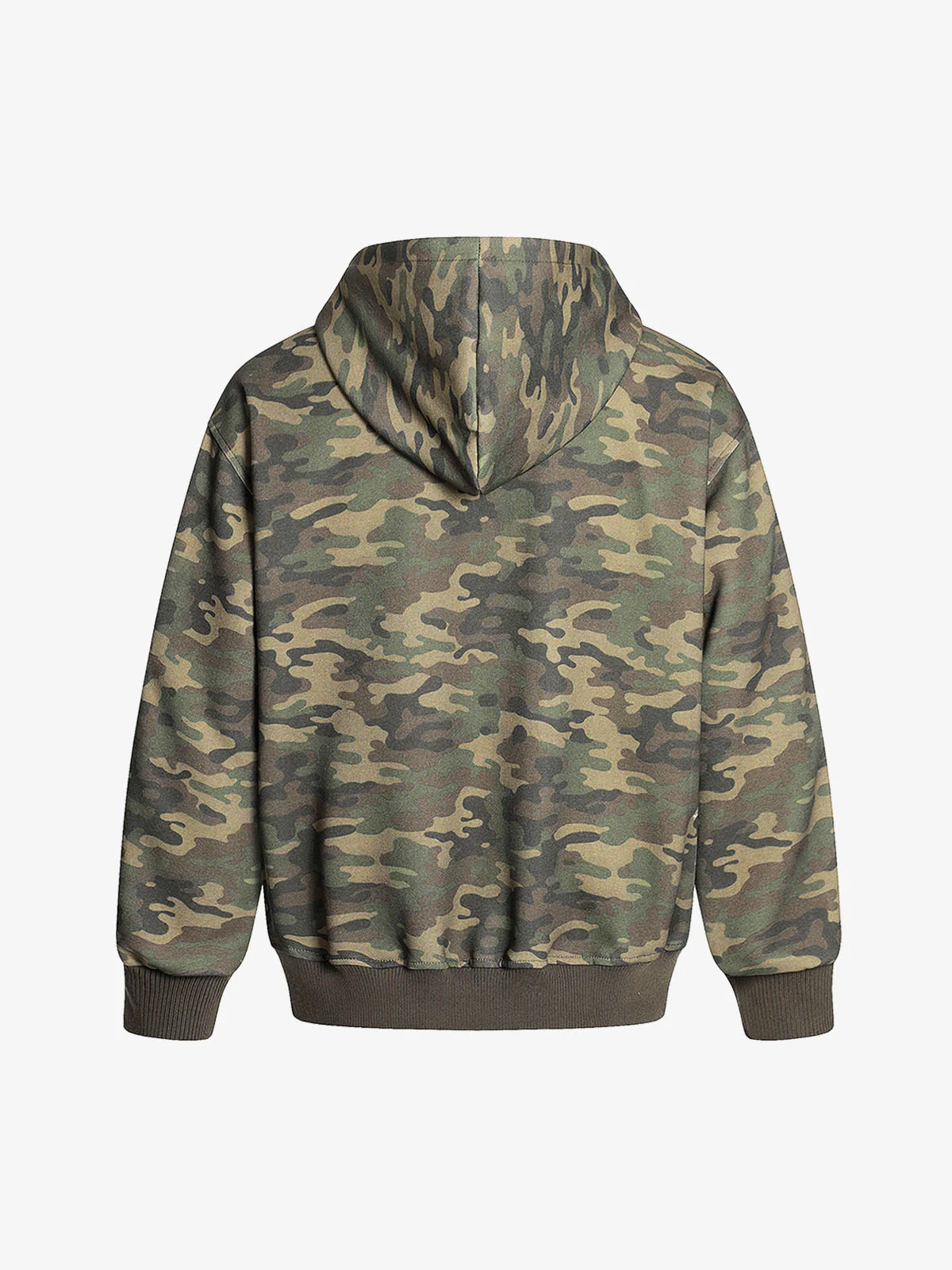 Vintage Heavy Embroidery Camo Zip-Up Hoodie
