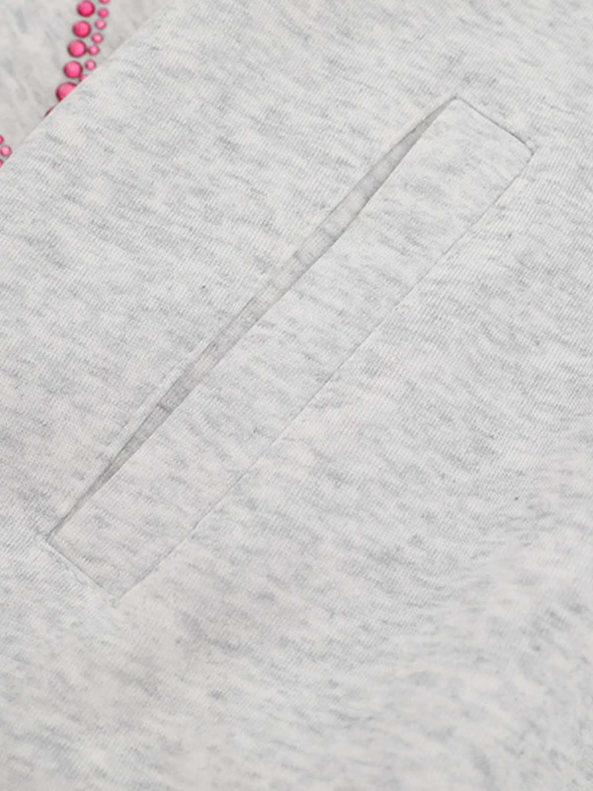 Street Hip-Hop Rhinestone Cropped Zip Up Hoodie