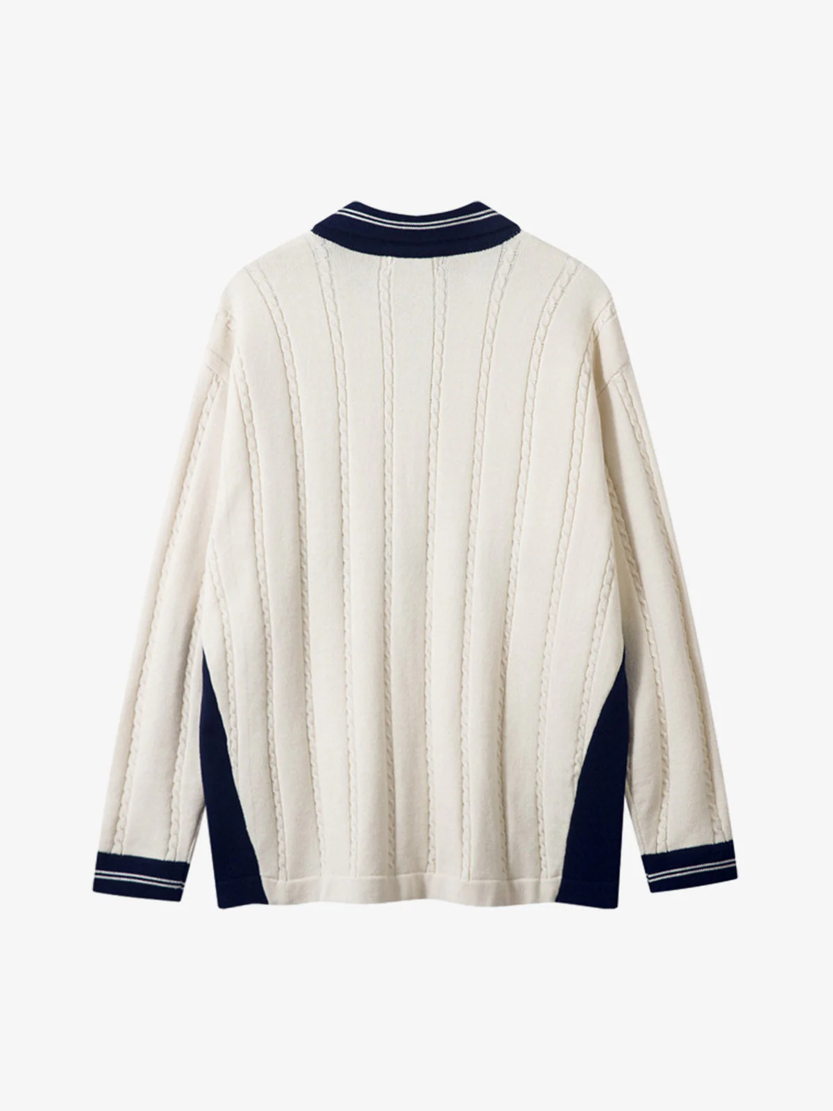 Retro College Polo Collar Knit Sweater