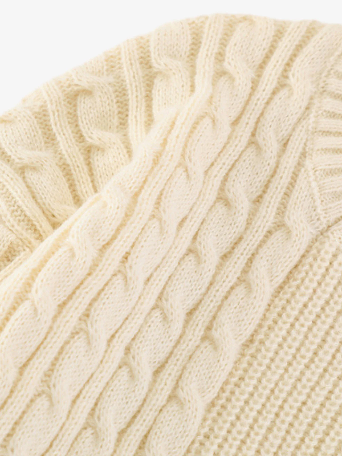 Cable Knit Crochet Hole Sweater