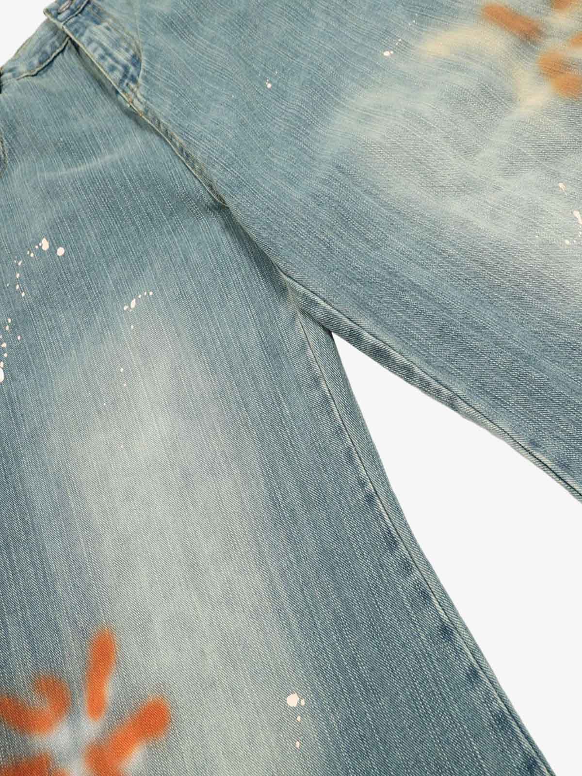 Washed Slub Machete Dye Jeans