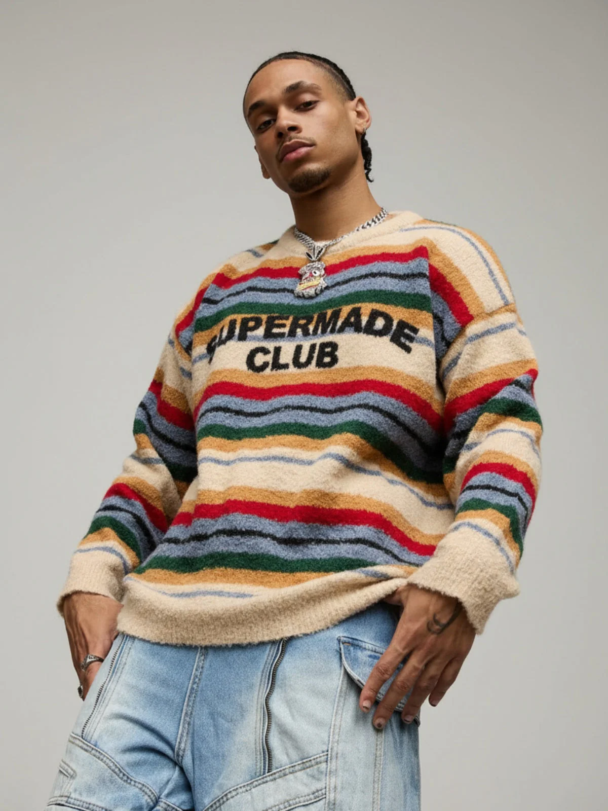 Thesupermade Vintage Striped Sweater - 2344