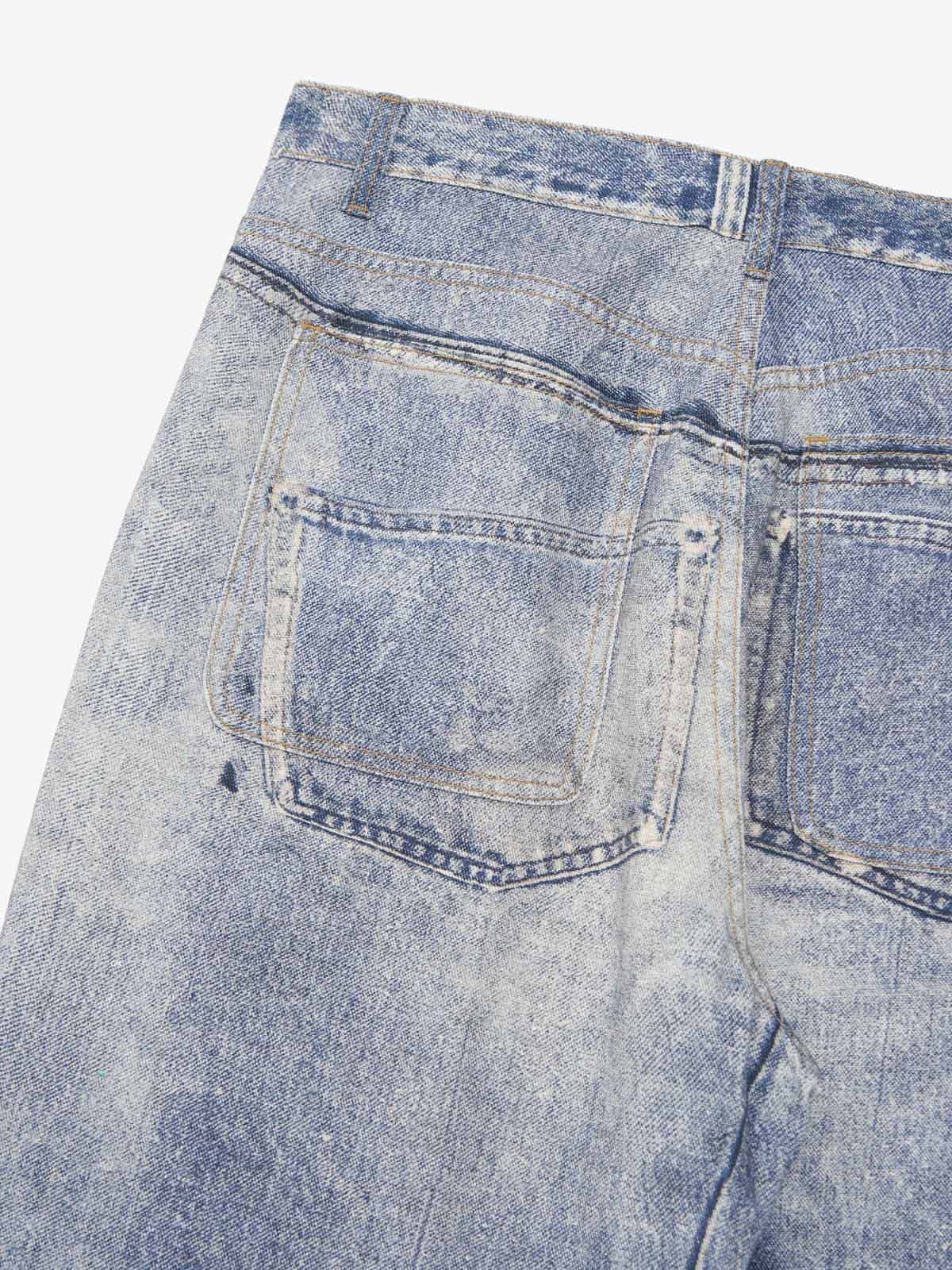 Frame Cross Print Denim Jeans - 2554