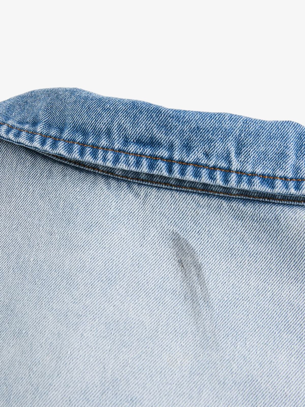 Denim Gradient-Dyed Floral Embroidered Jacket