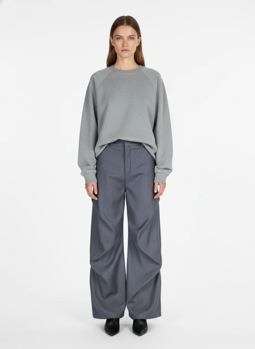 Woven Retro Cleanfit Pleated Drape Pants