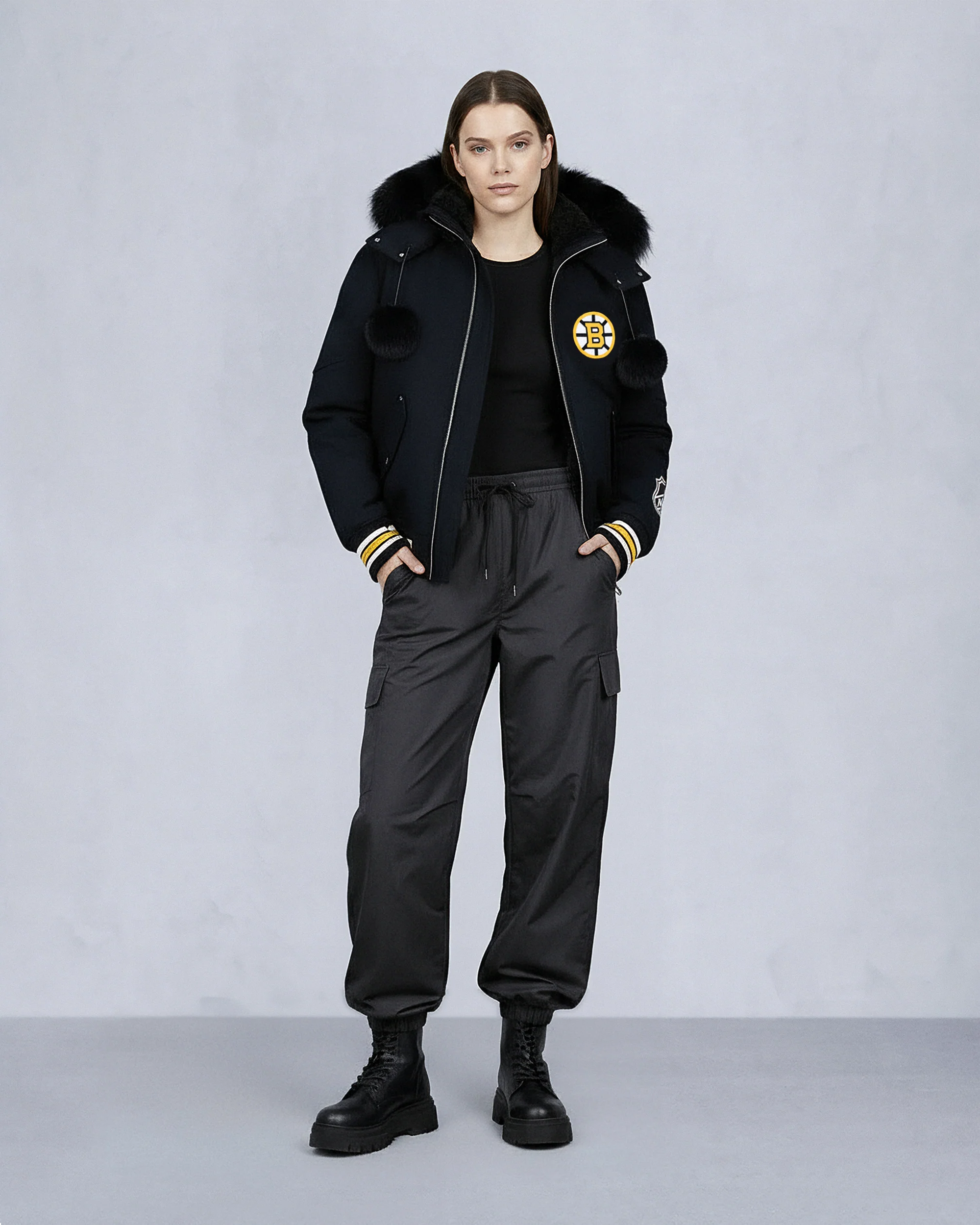 NHL X MOOSE KNUCKLES BRUINS BOMBER JACKET