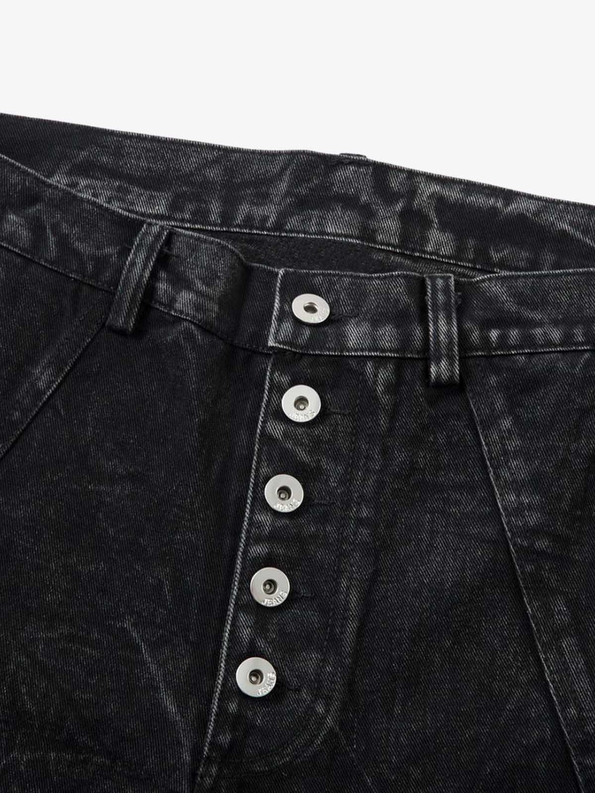 High Street Functional Structured Design Tie-Dye Baggy Jeans