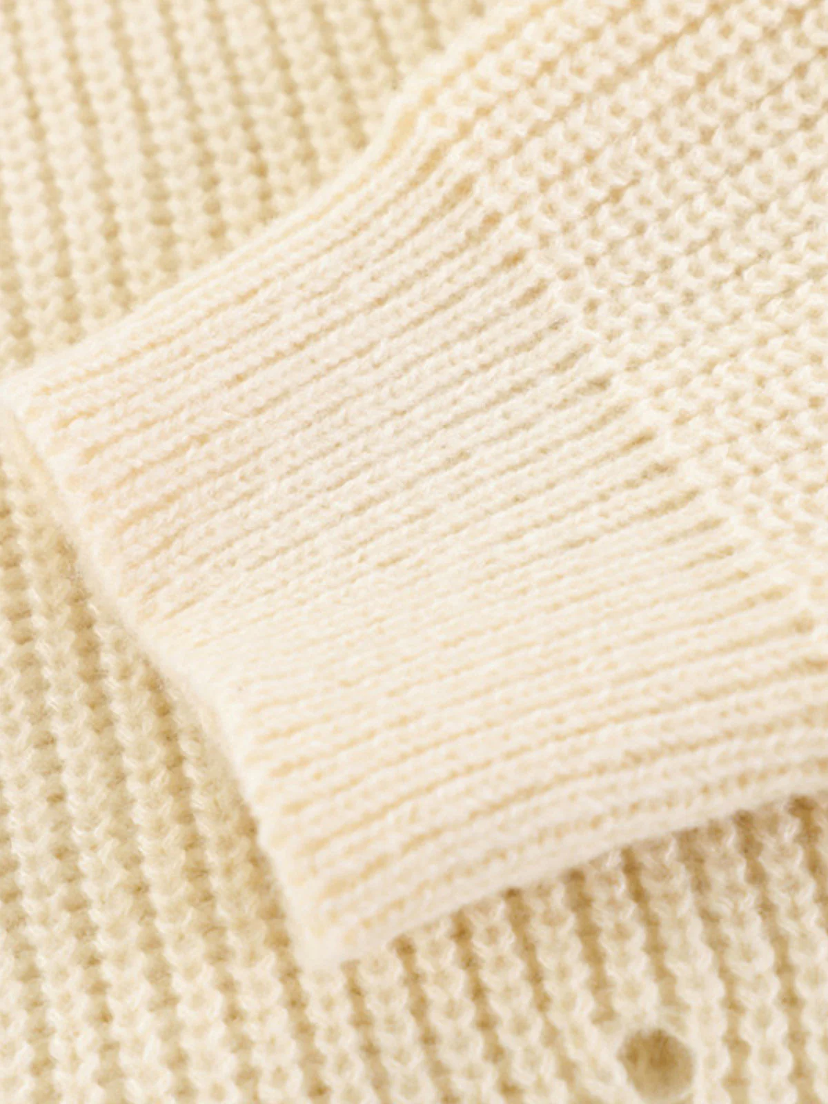 Cable Knit Crochet Hole Sweater