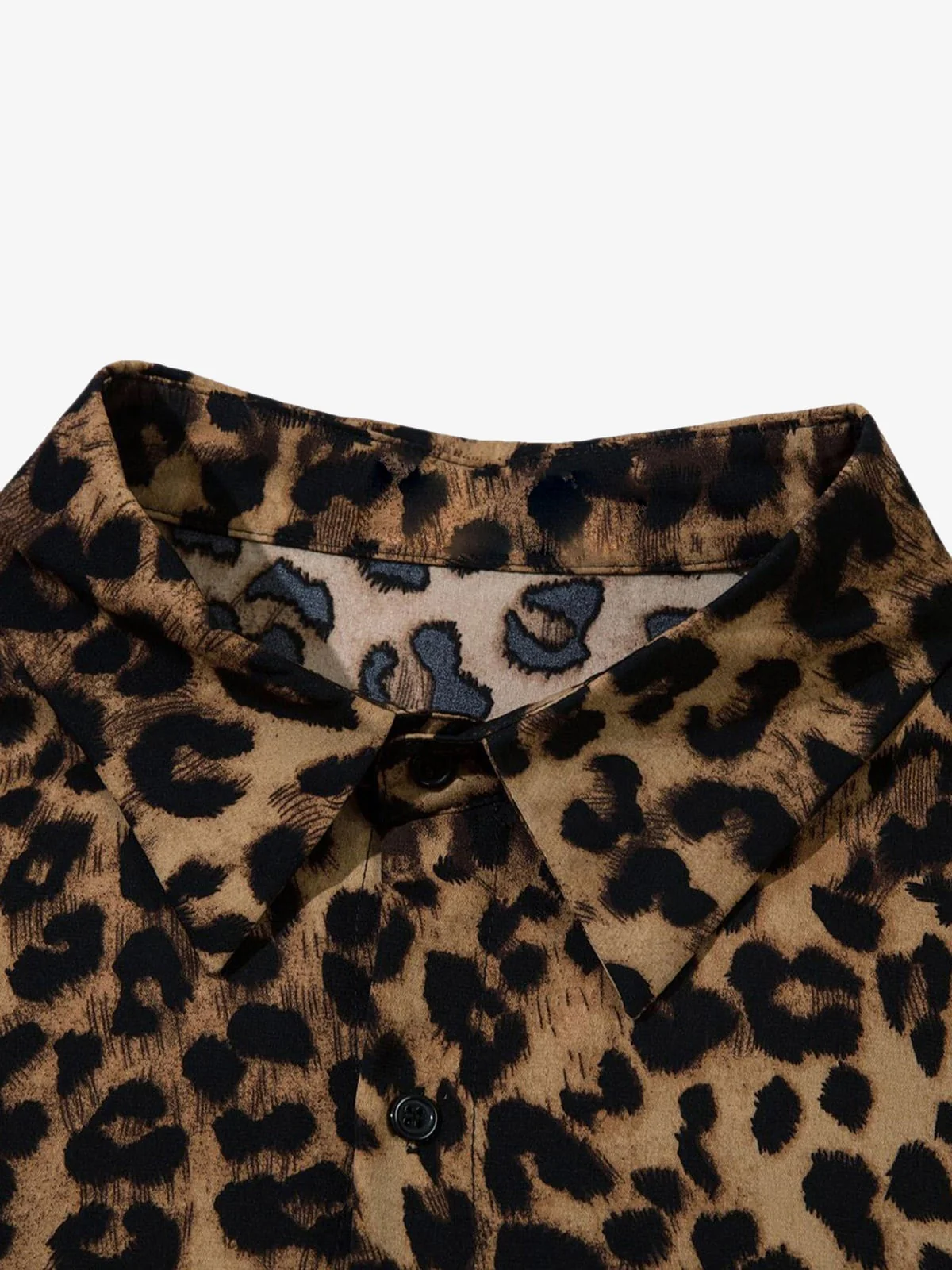 Vintage Wild Leopard Print Button-Up Shirt - 2017