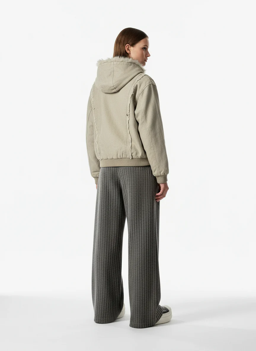 Retro Wool Blend Pleated Baggy Trousers