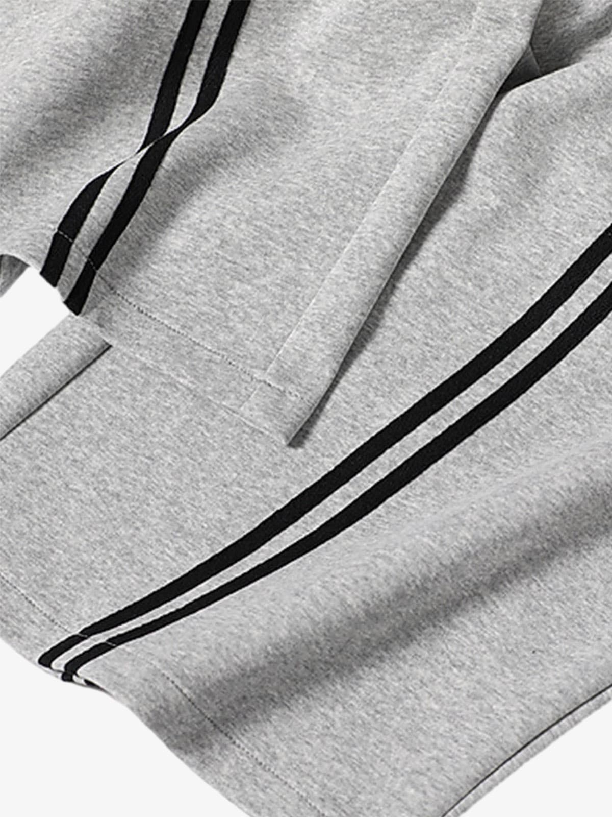 Cotton Web Stitching Letter Print Drawstring Barrel Pants