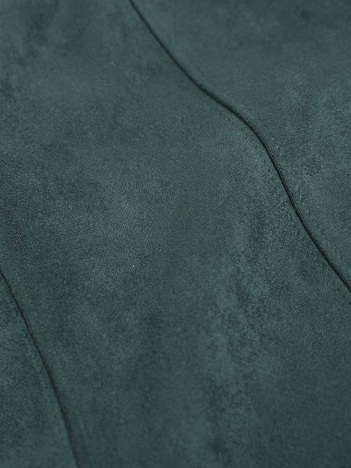 Suede Letter Embroidered Cropped Zip-Up Hoodie