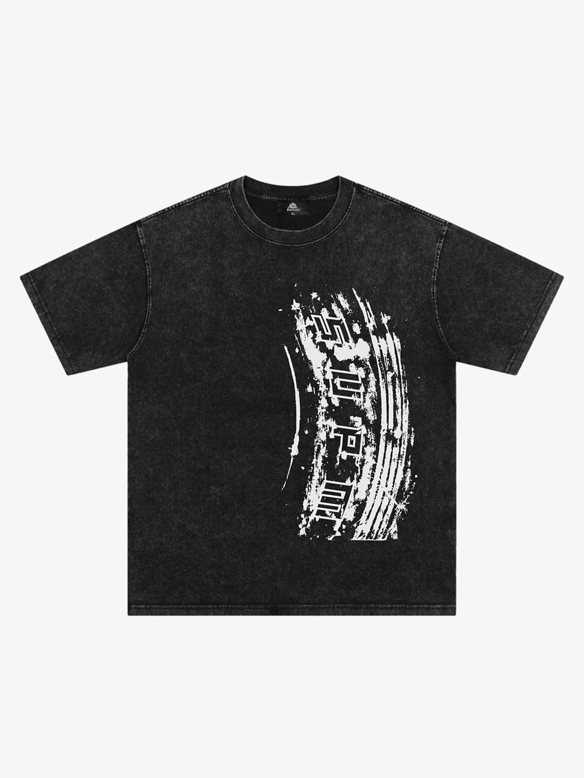 Tire Print Lettering T-Shirt