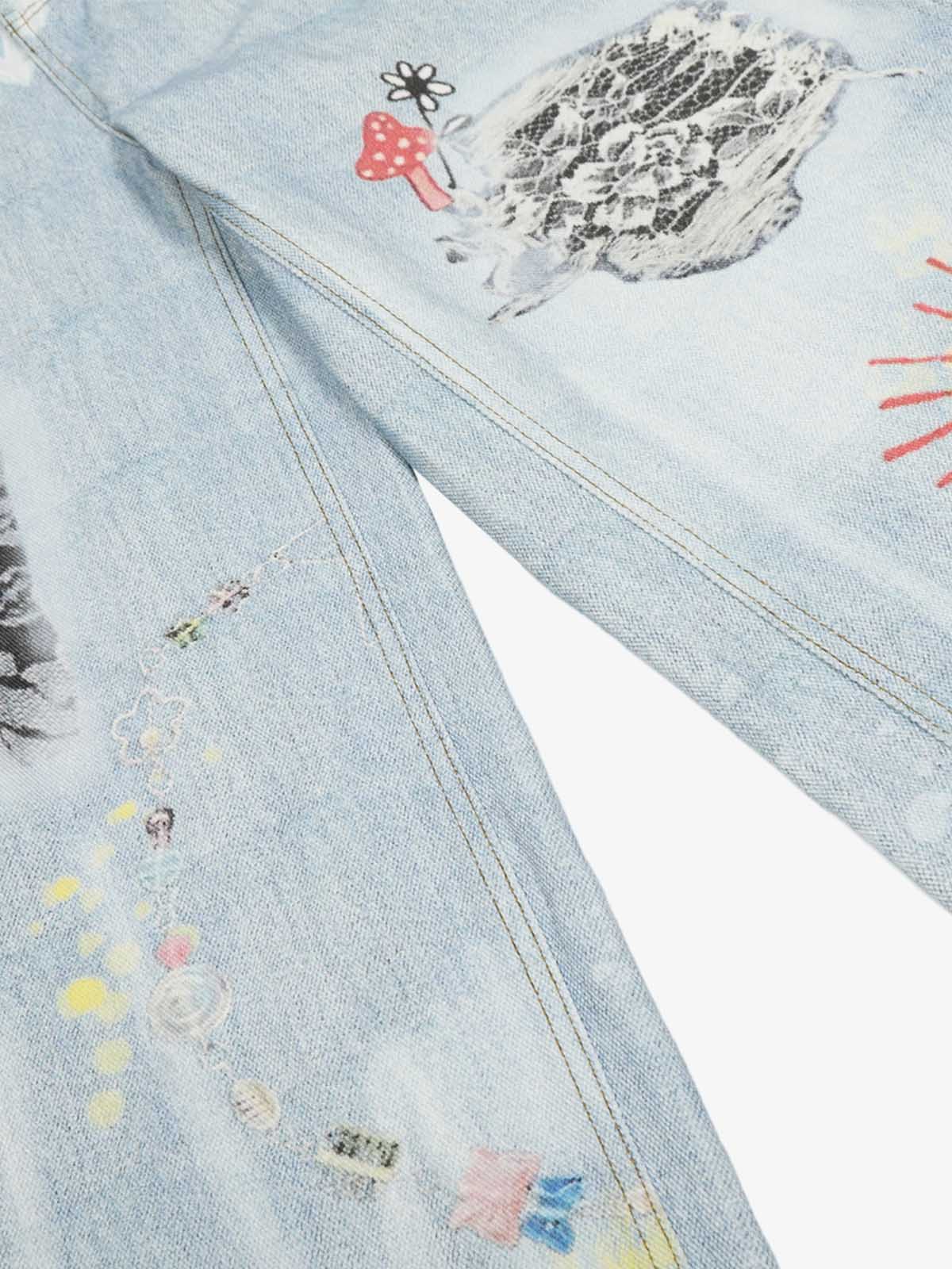 Retro Spray Graffiti Fun Straight Jeans - 2448