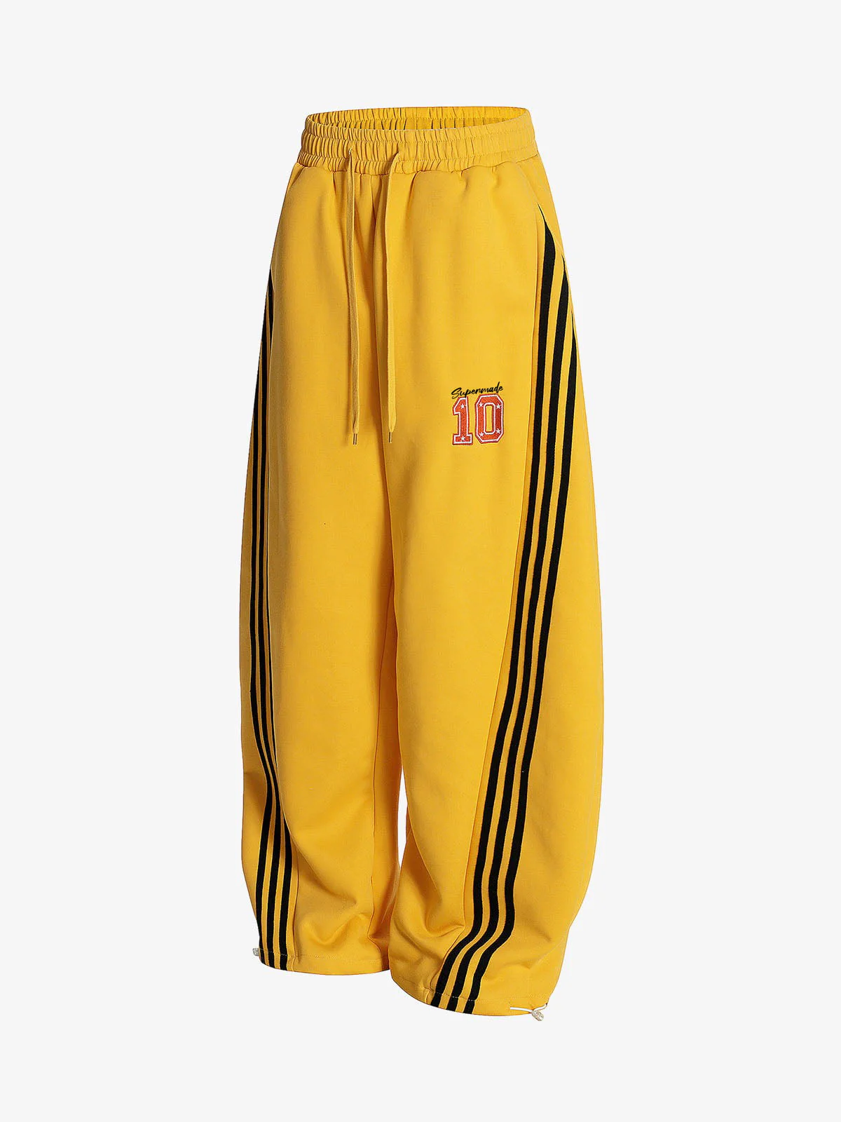 Fleece Vintage Side Stripe Drape Paratrooper Machete Wide Leg Pants - 2488