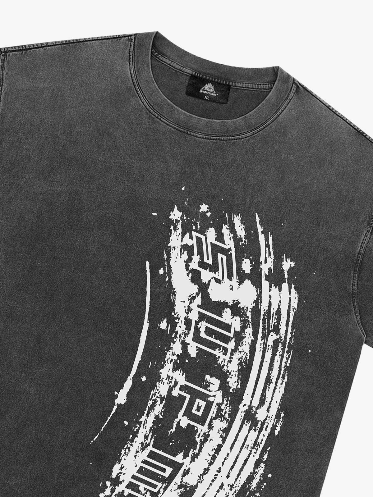 Tire Print Lettering T-Shirt