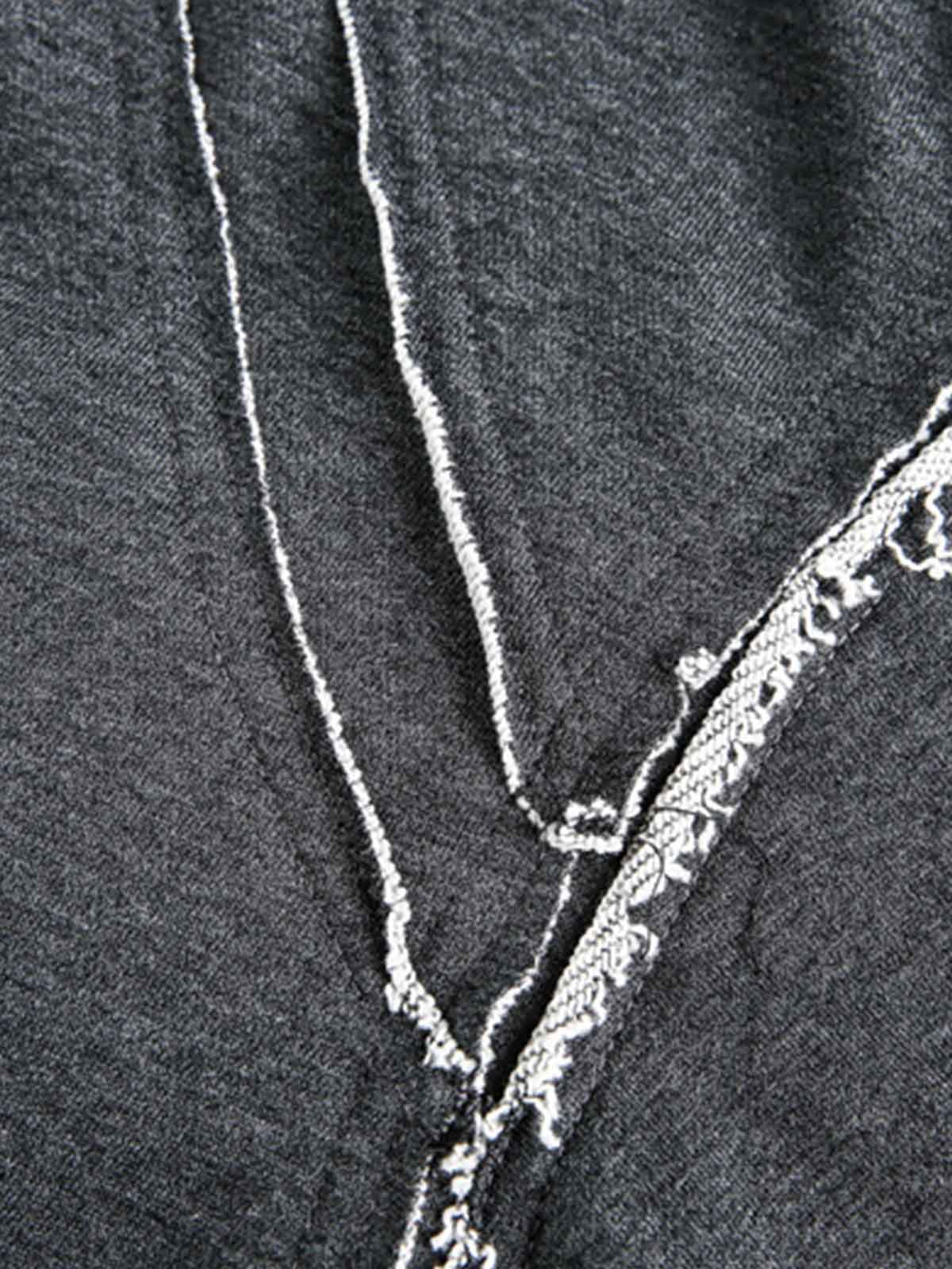 Destroyed Threaded Frayed Zip Up Hoodie