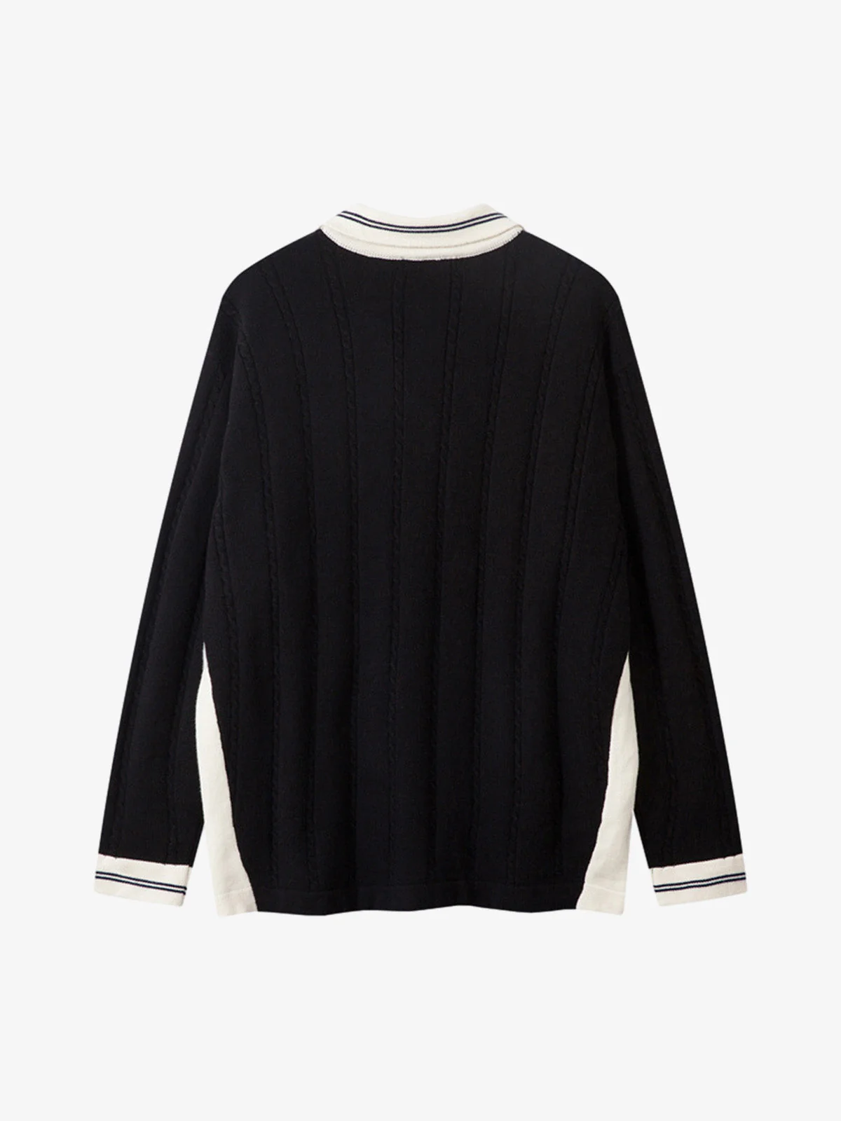 Retro College Polo Collar Knit Sweater