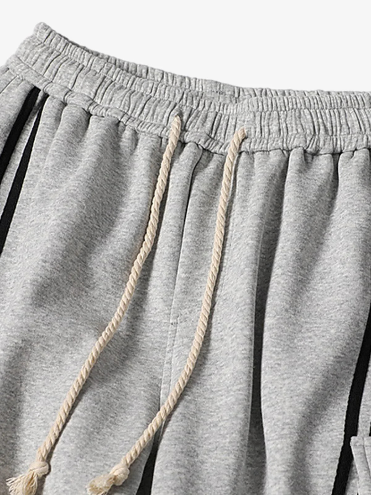 Cotton Web Stitching Letter Print Drawstring Barrel Pants