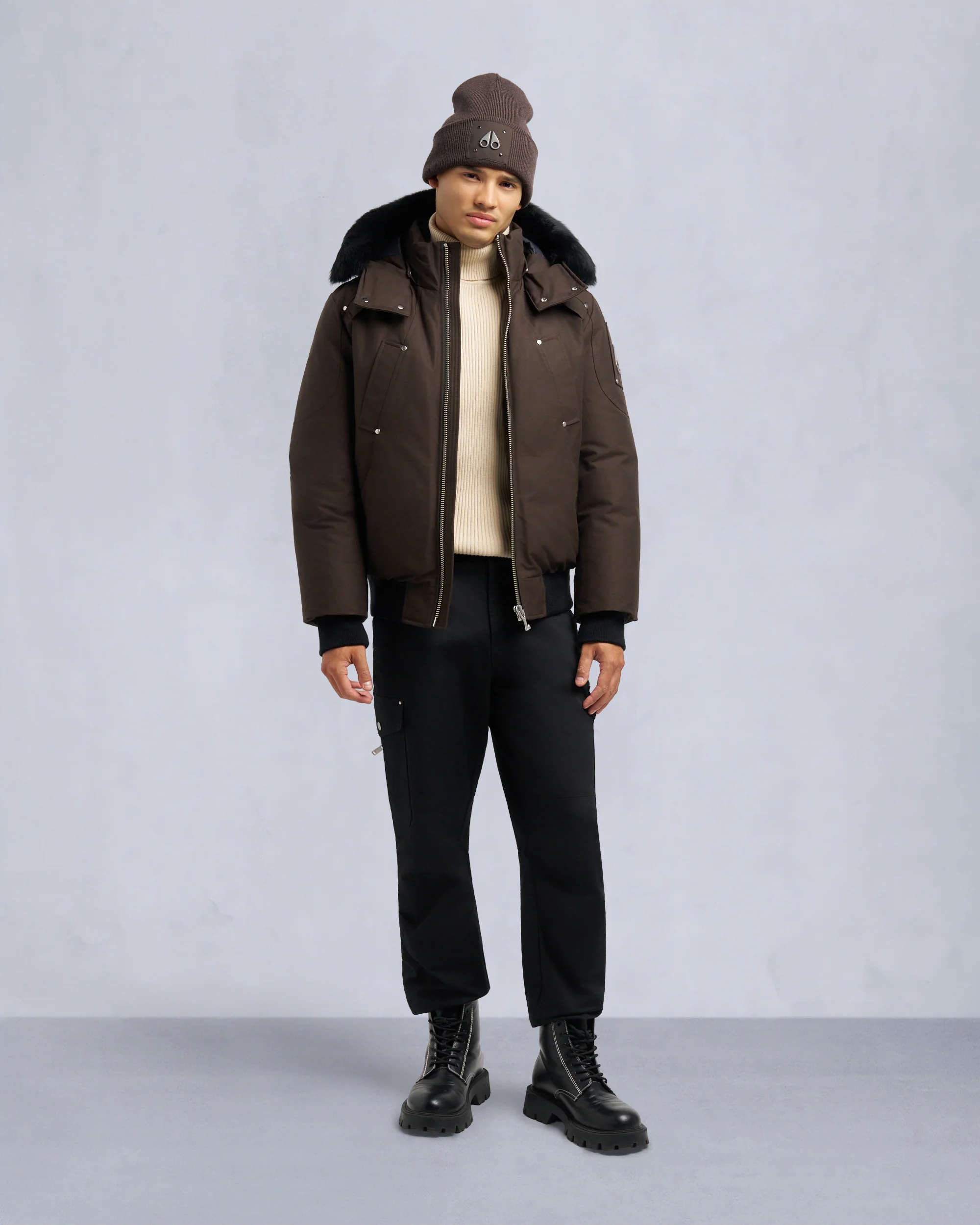 ORIGINAL BALLISTIC SHEARLING TRIM BOMBER JACKET