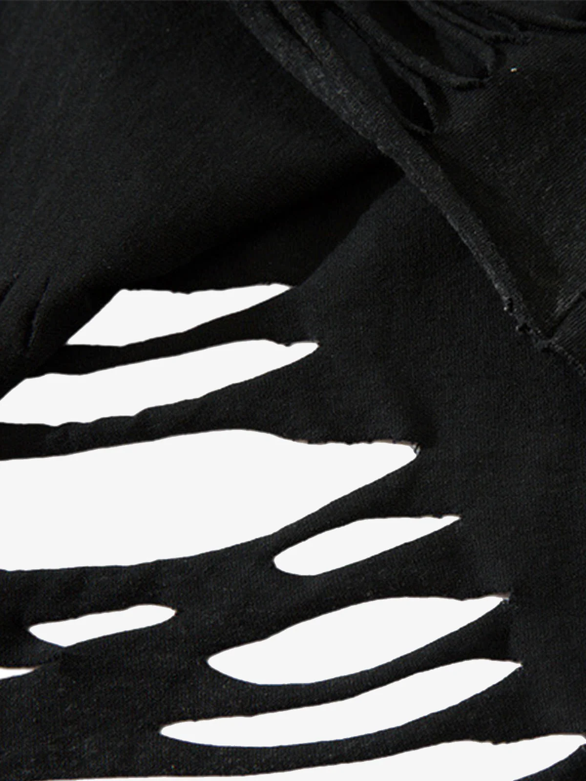 Distressed Ripped Graphic Cross Print Vest