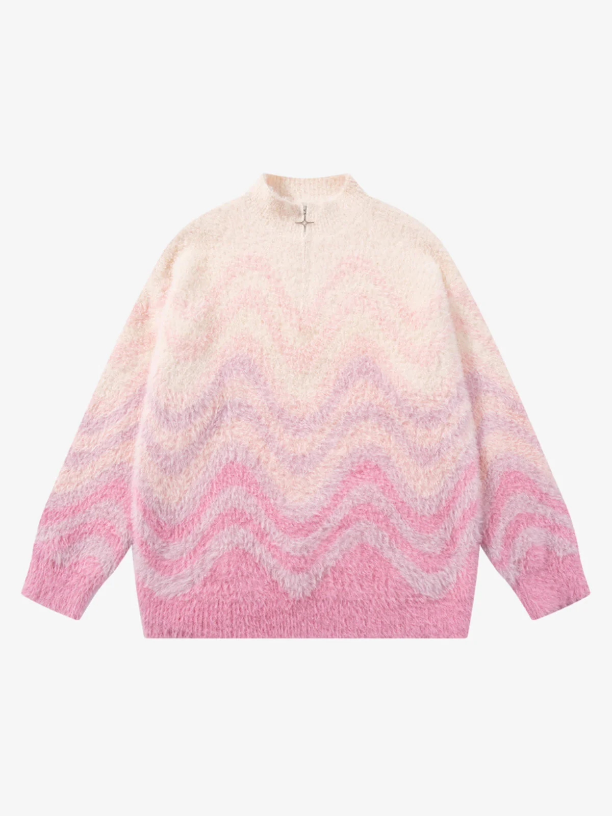 Street Gradient Wave Jacquard Knit Sweater