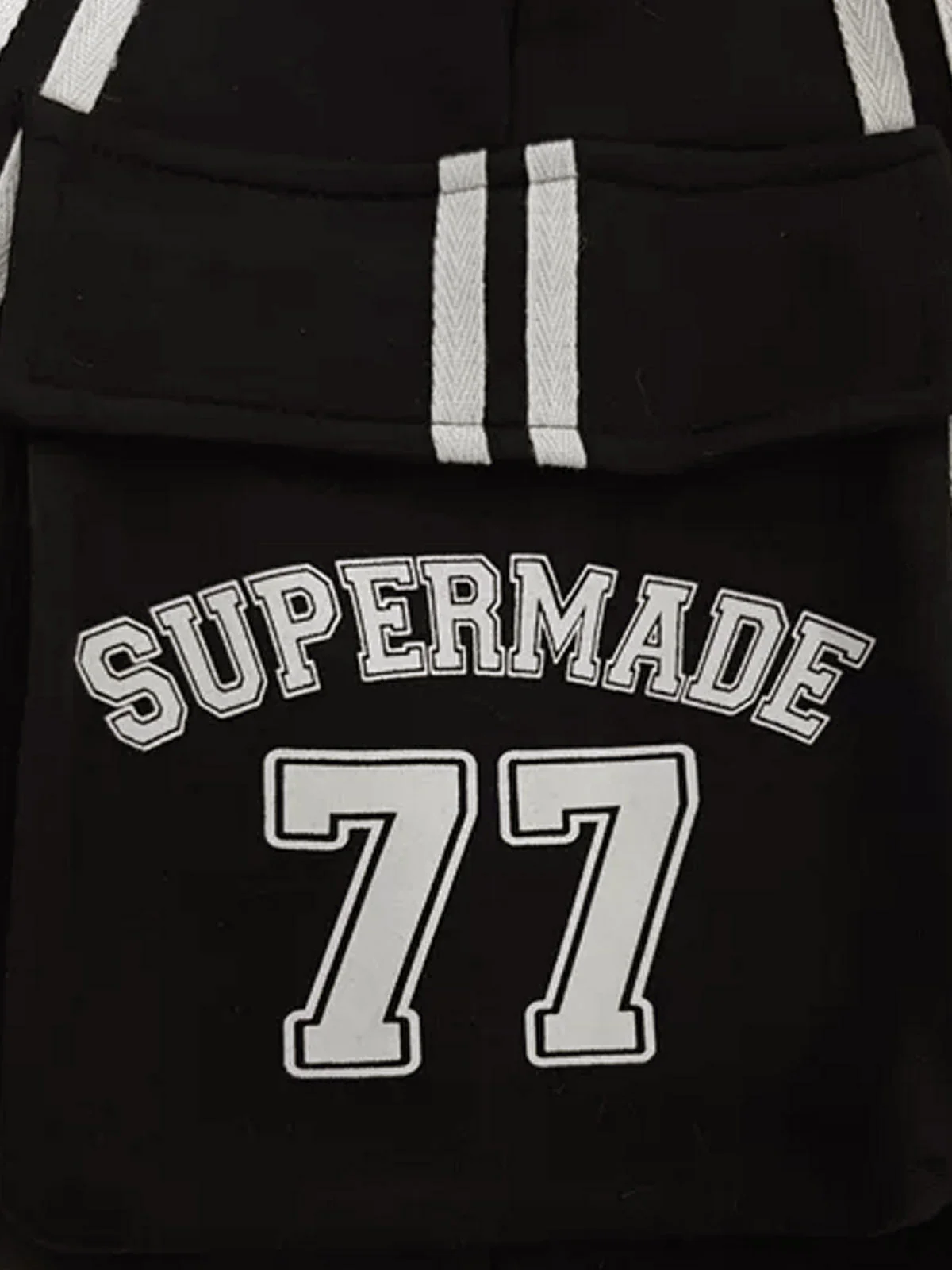 Cotton Web Stitching Letter Print Drawstring Barrel Pants