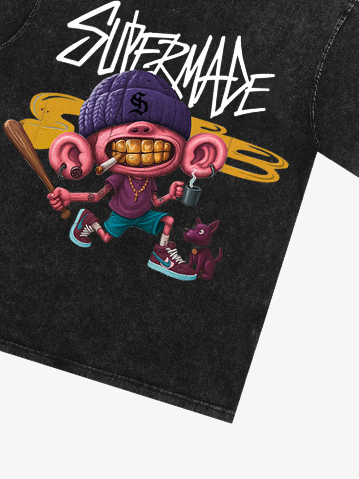 Thesupermade Cartoon Graffiti Trendy Weird Kid T-Shirt