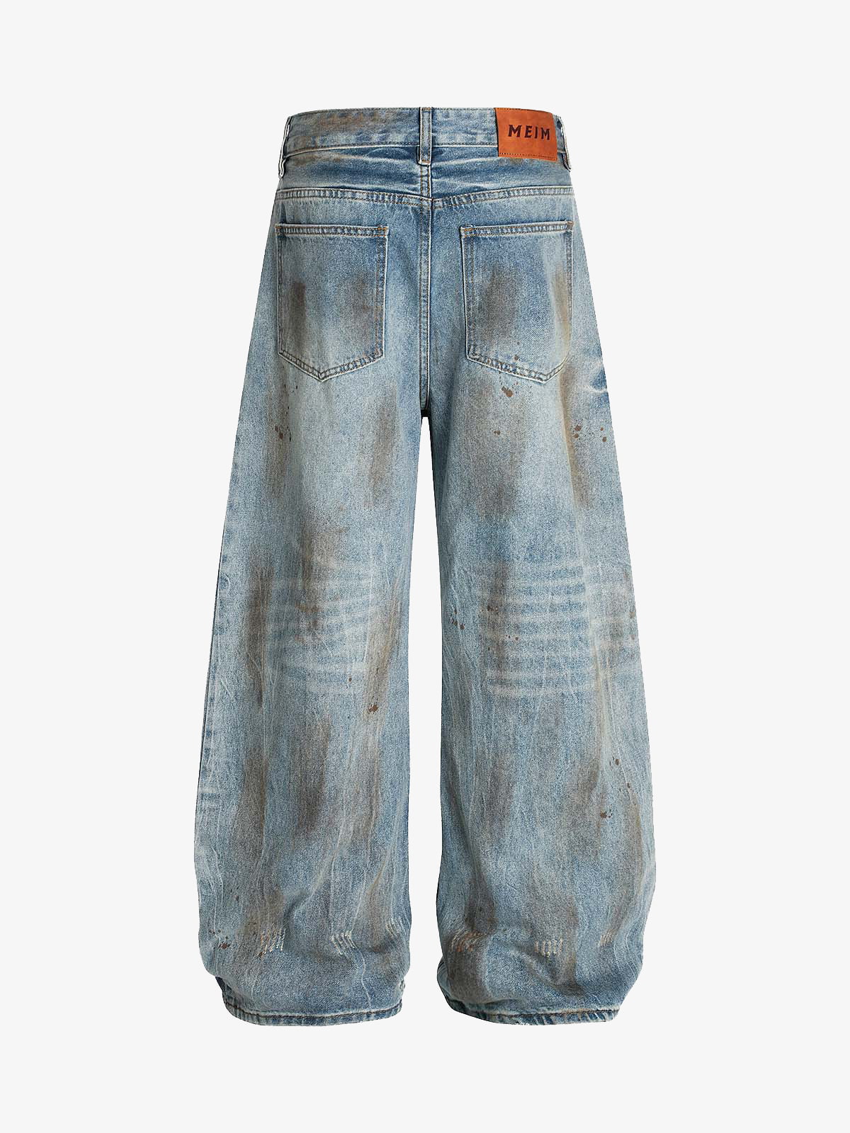 Washed Distressed Ripped Barrel Jeans - 2445
