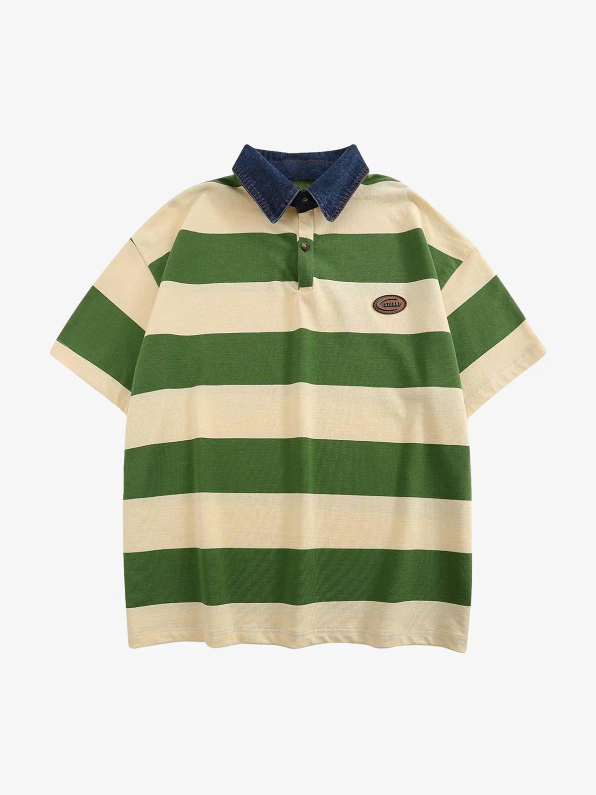 Thesupermade Vintage Color Striped Polo Shirt - 2371