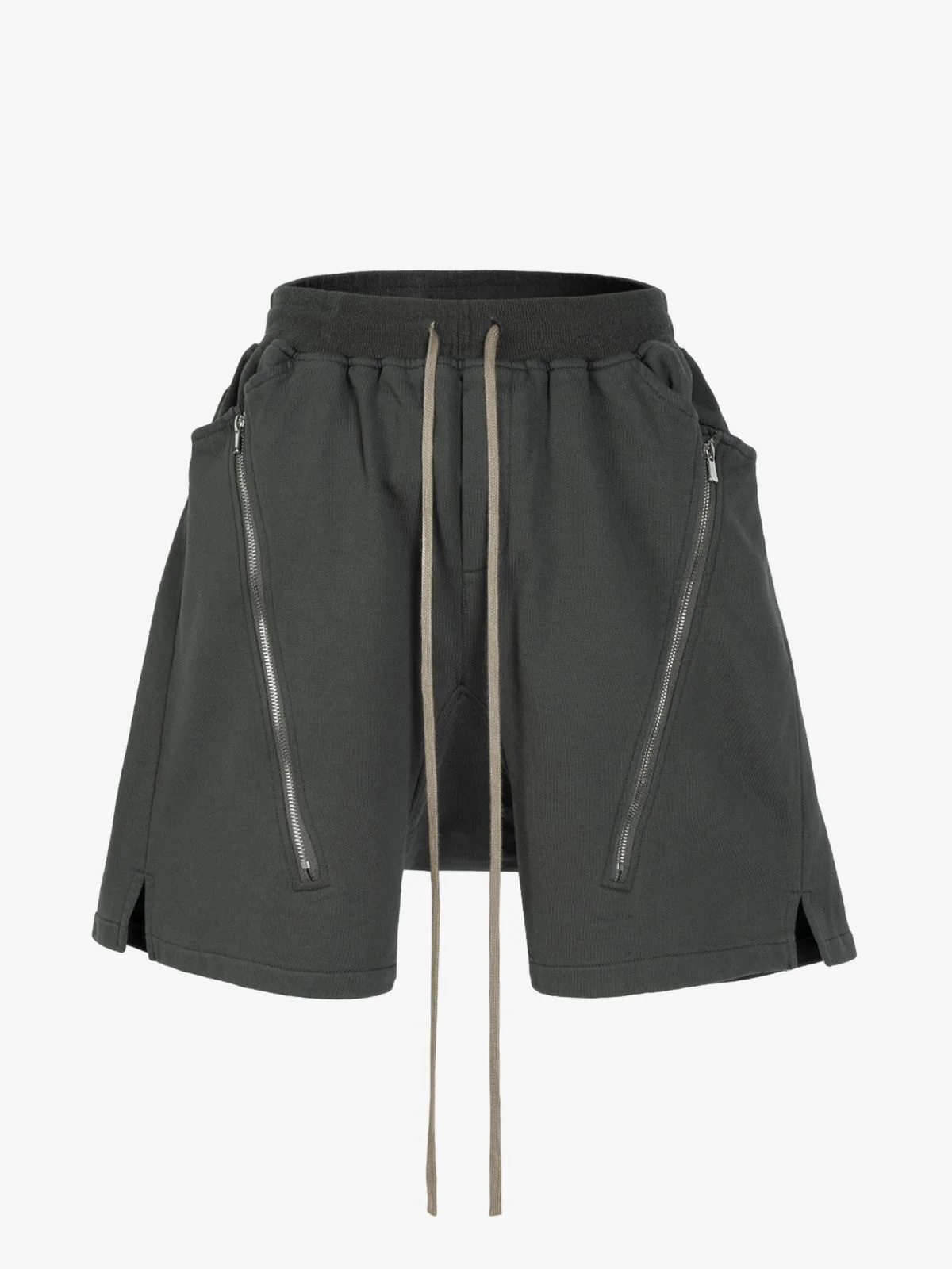 Retro Functional Zipper Slit Jort