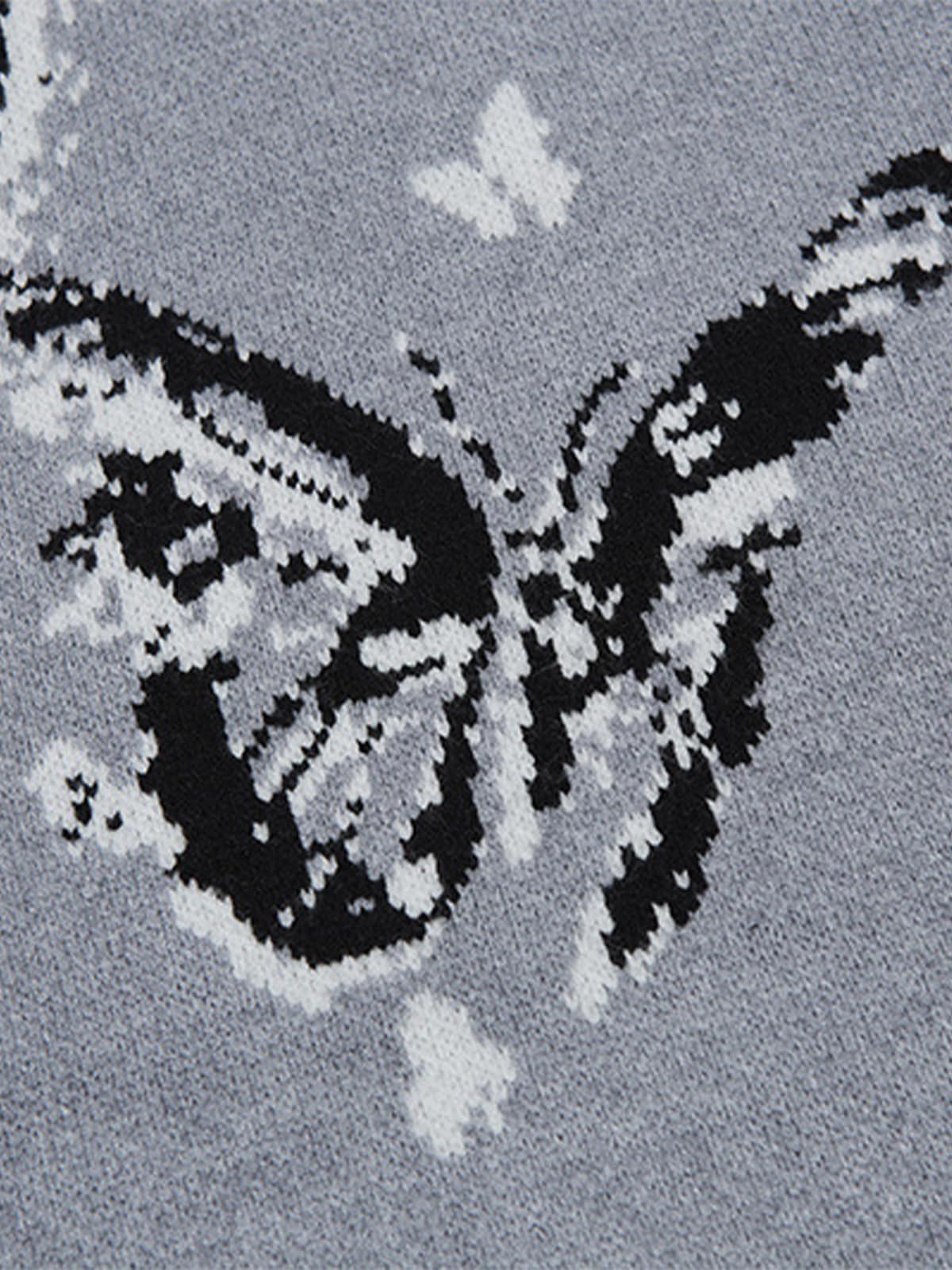 Retro Butterfly Gradient Knit Cardigan Sweater