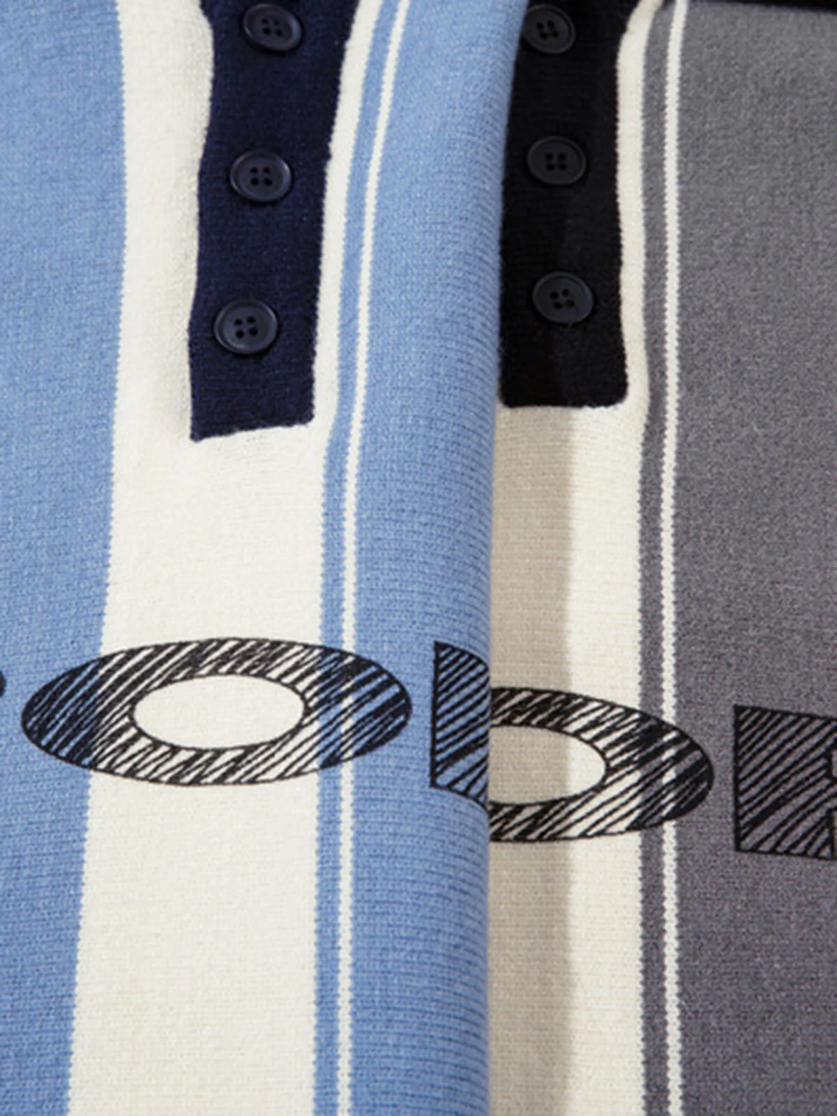 Retro Striped Polo Collar Sports Jersey Knit Sweater