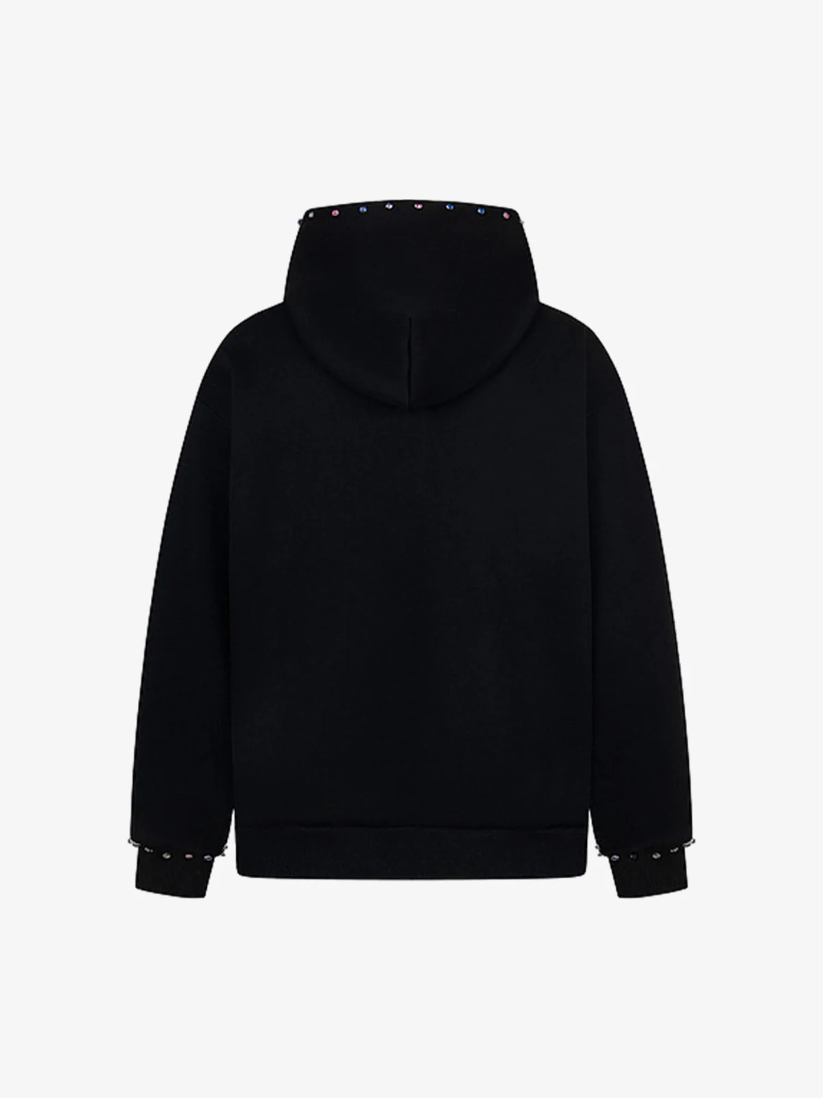 Retro Diamond Beaded Letter Zip Up Hoodie