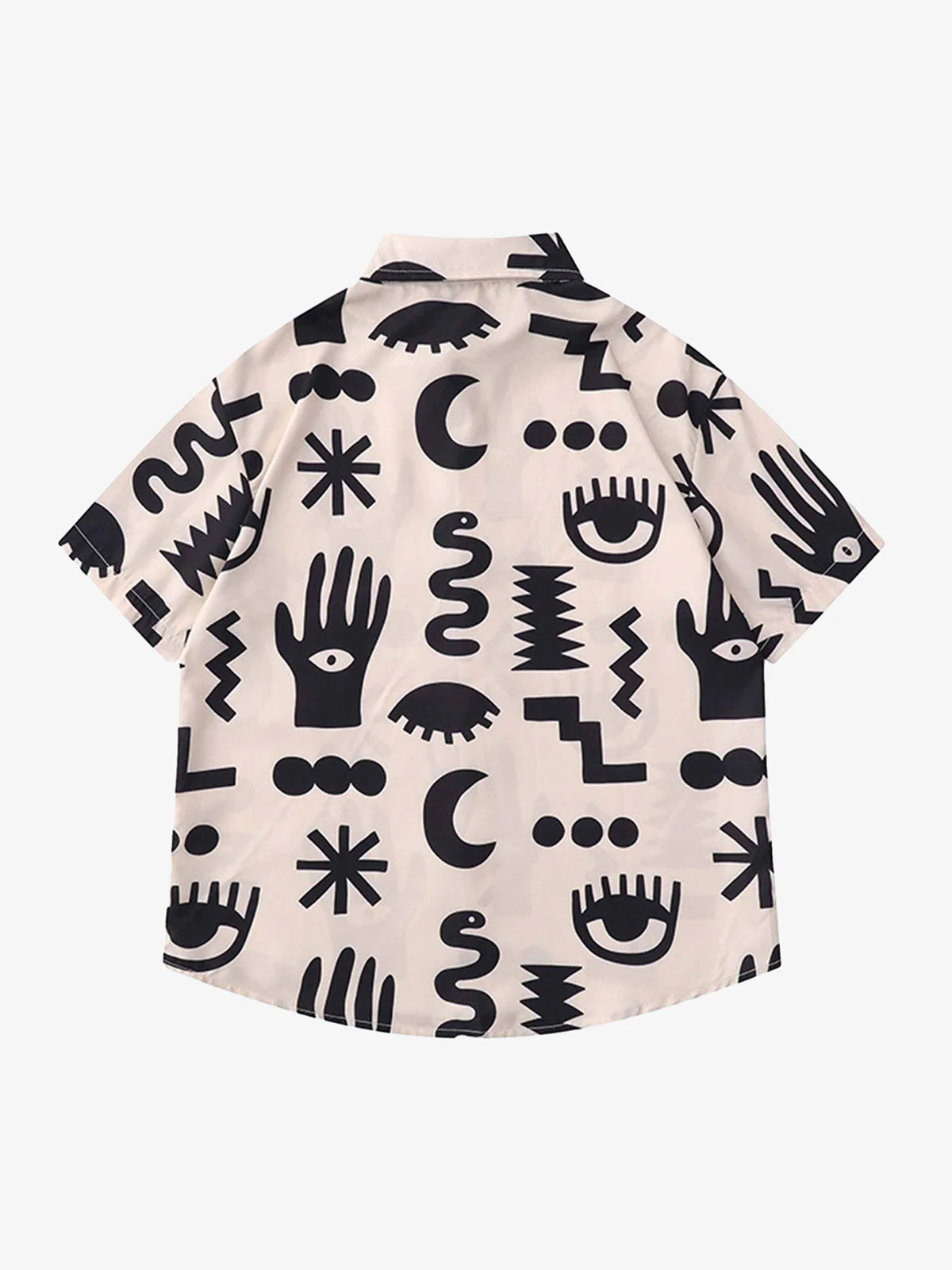 Thesupermade Vintage Full Print Lapel Short Sleeve Shirt