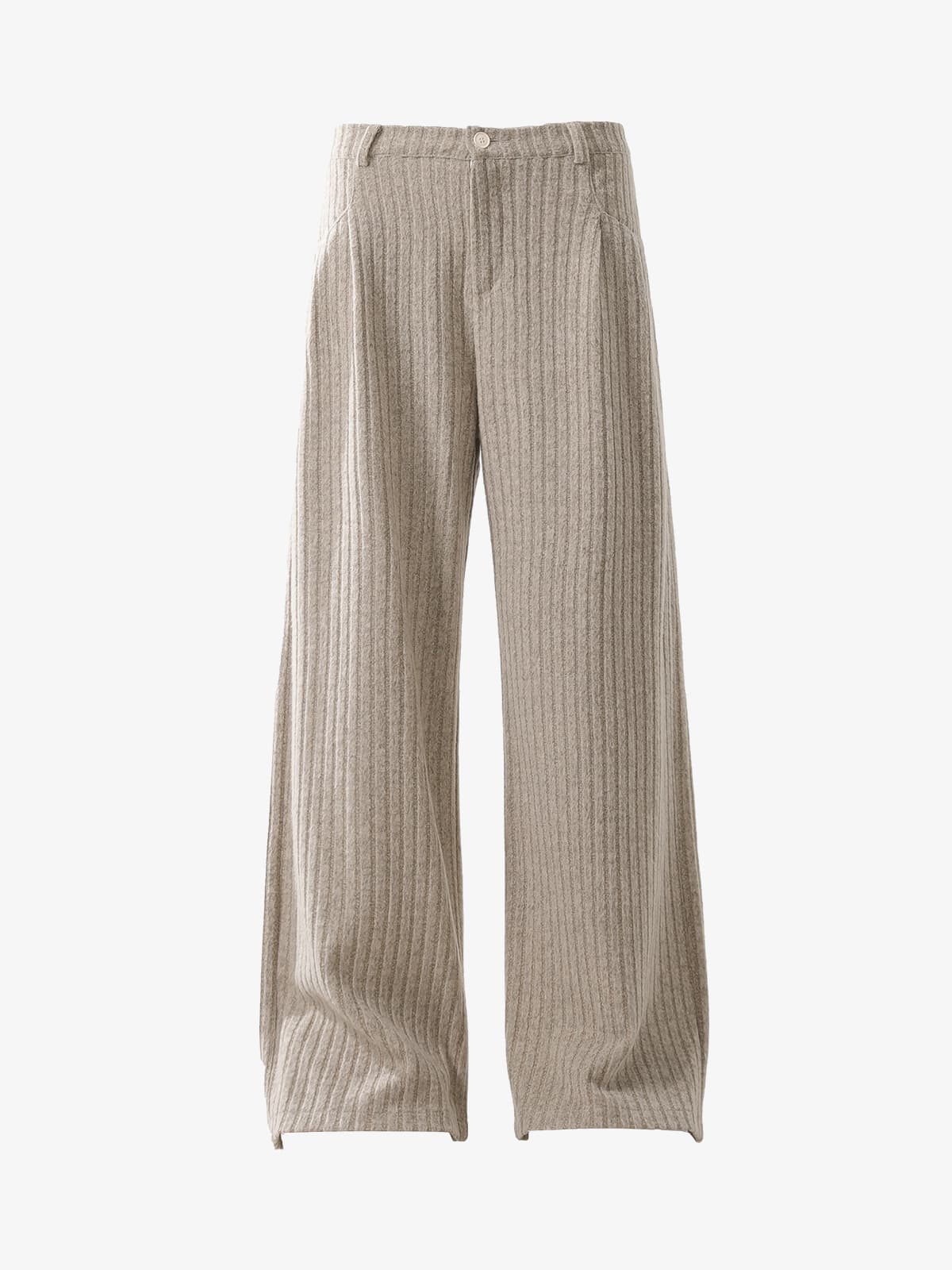 Retro Wool Blend Pleated Baggy Trousers