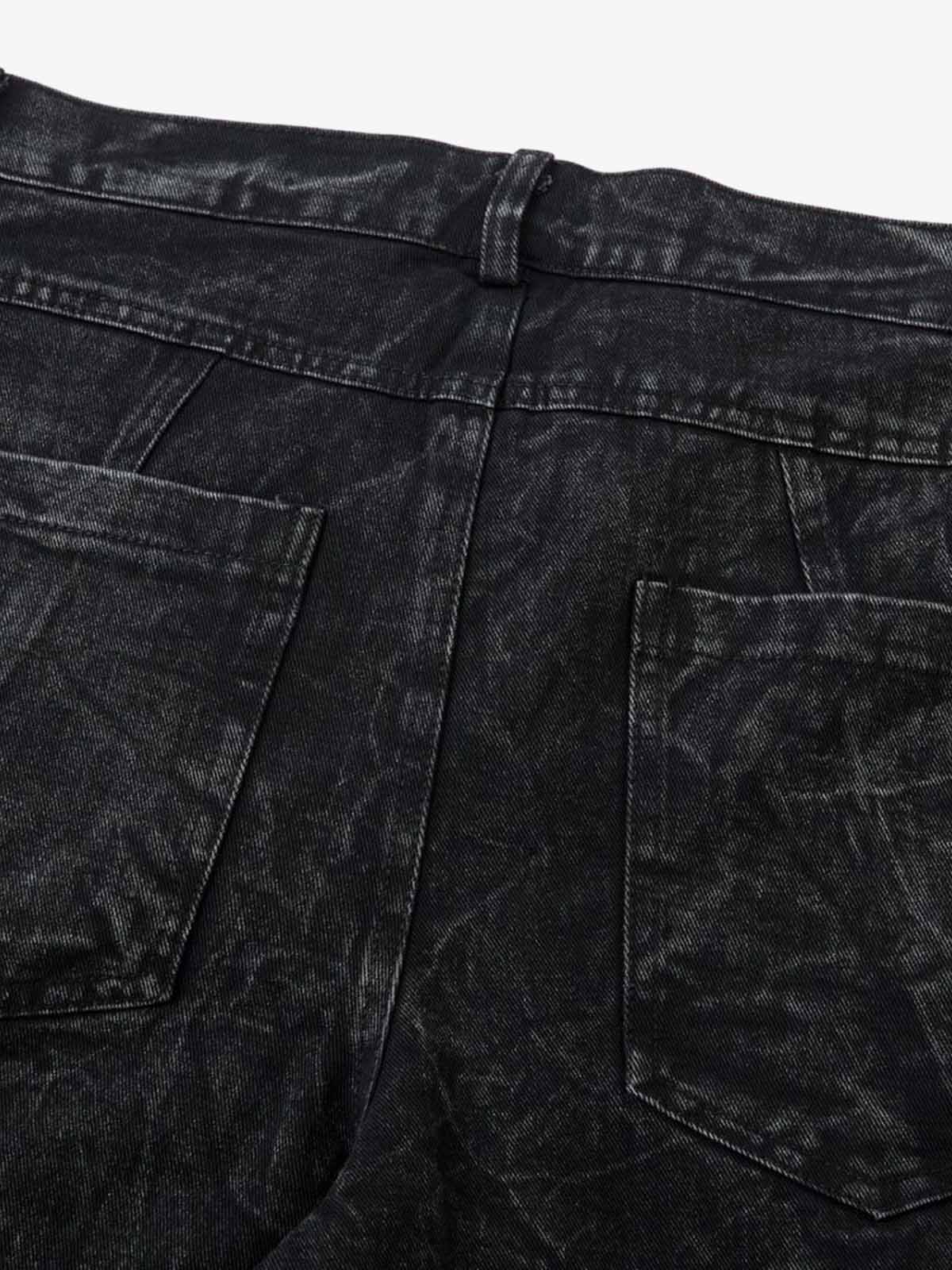 High Street Functional Structured Design Tie-Dye Baggy Jeans