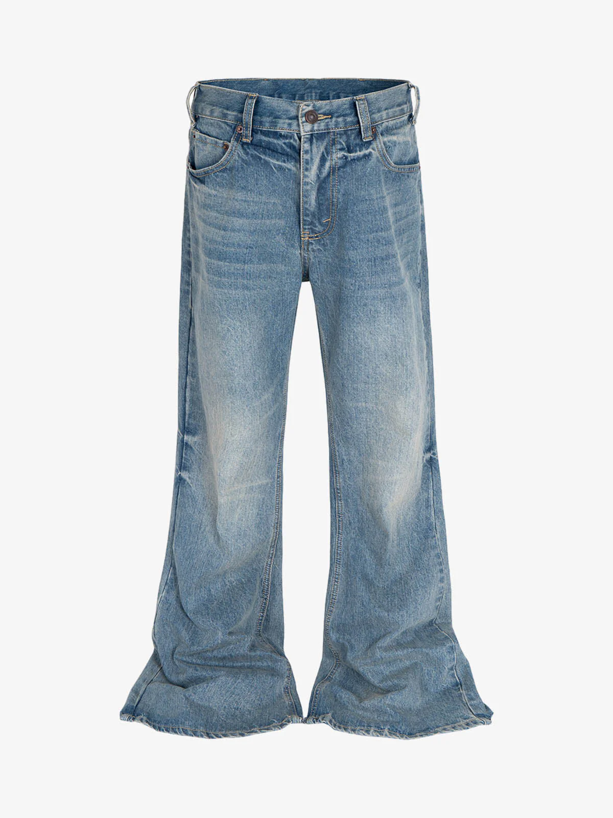 Washed Whitened Flared Jeans