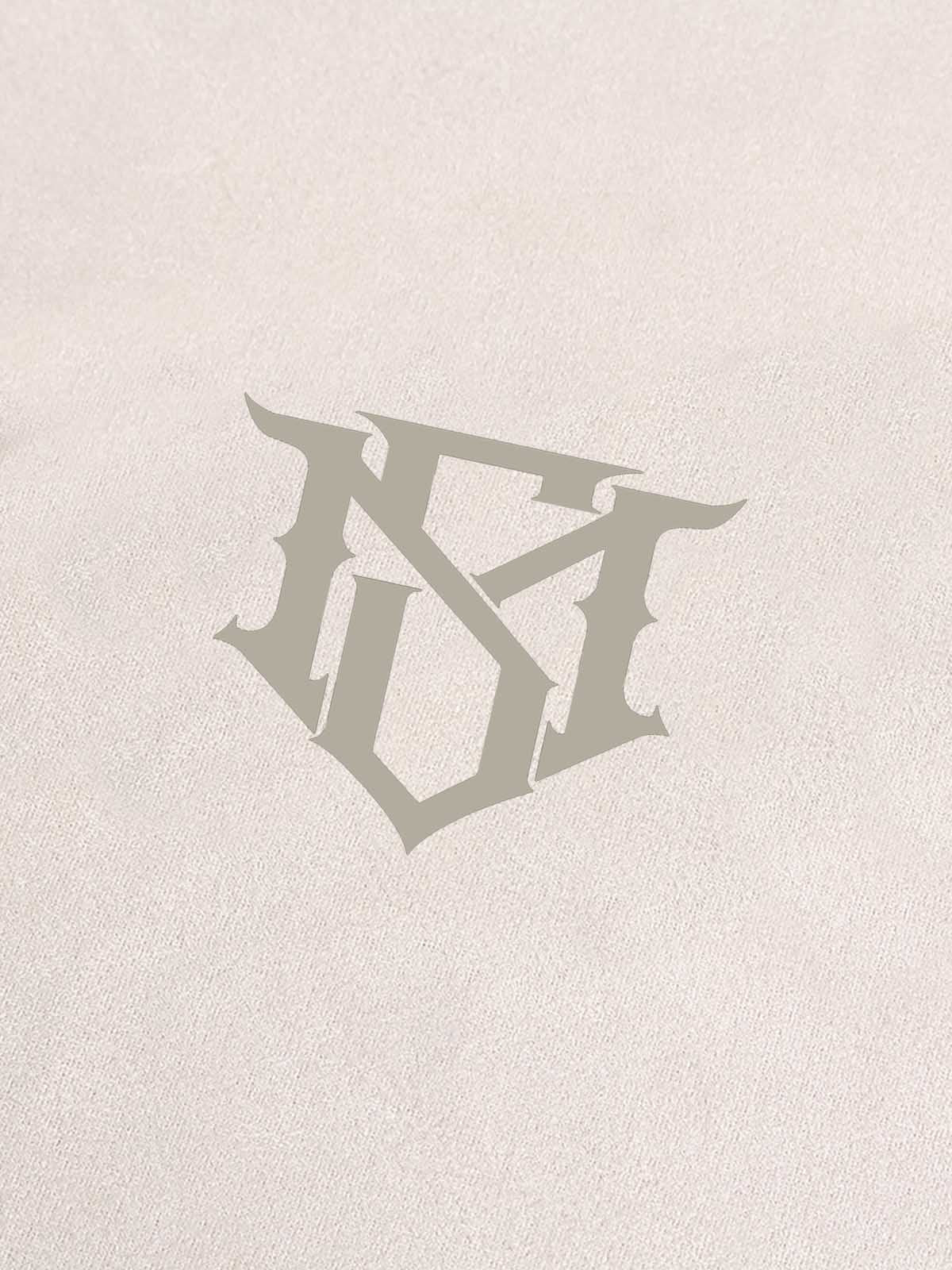 Metallic Print Suede Crew Neck T-Shirt