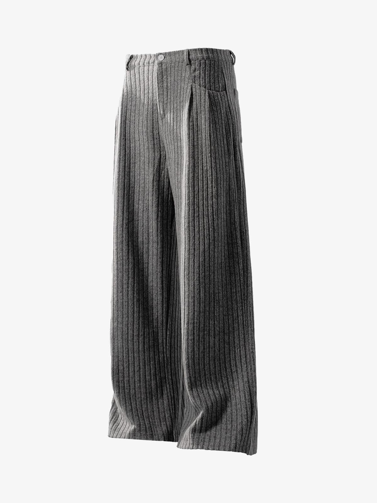 Retro Wool Blend Pleated Baggy Trousers