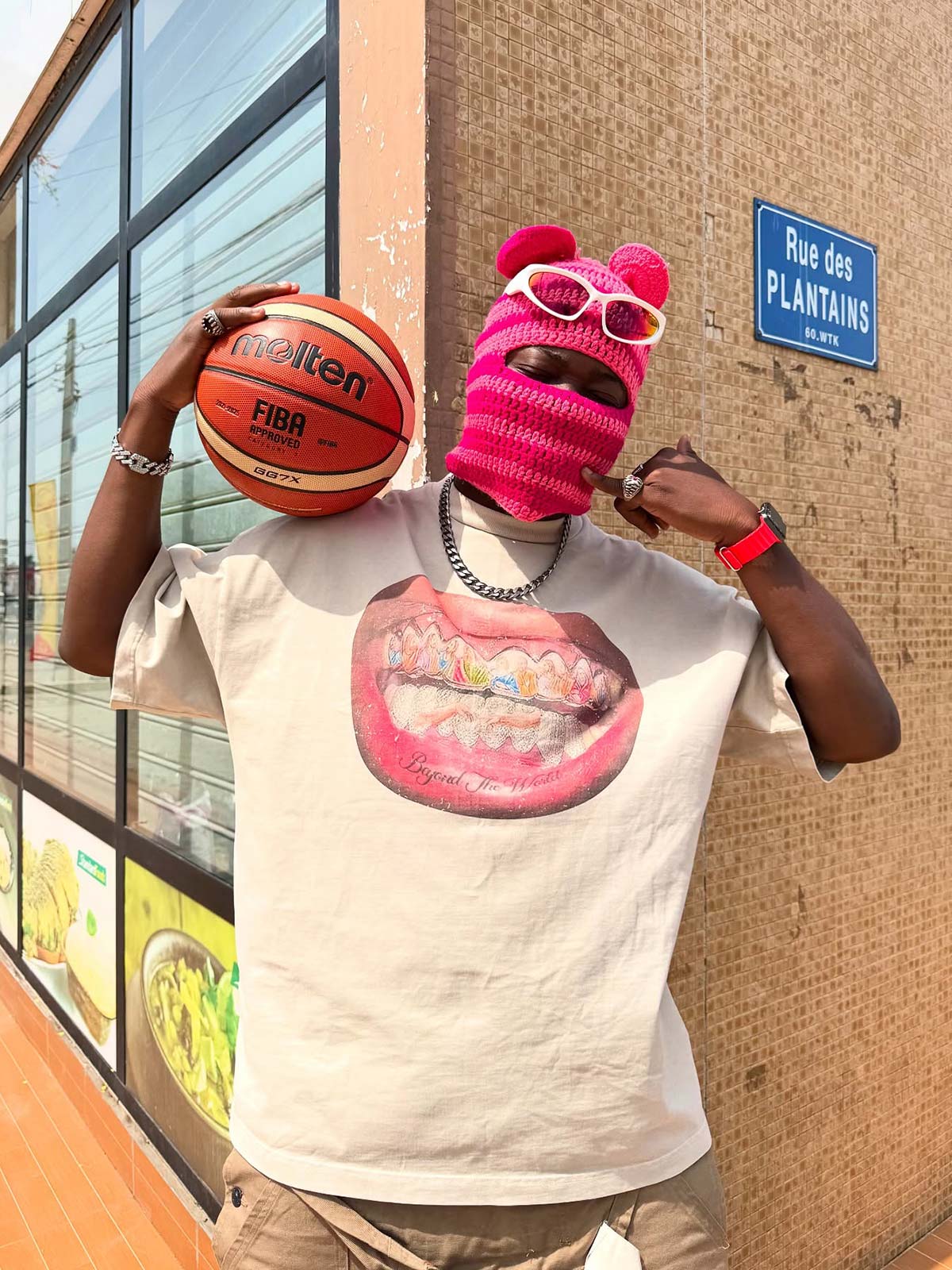 Full Diamond Tooth Pattern T-Shirt - 2258