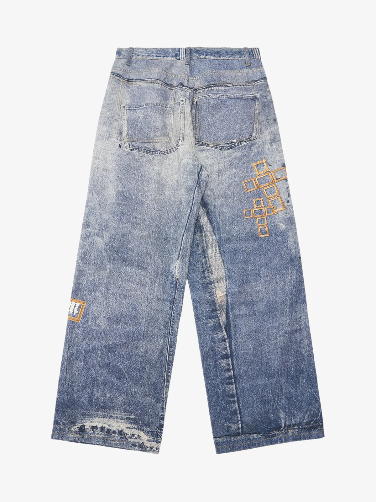 Frame Cross Print Denim Jeans - 2554